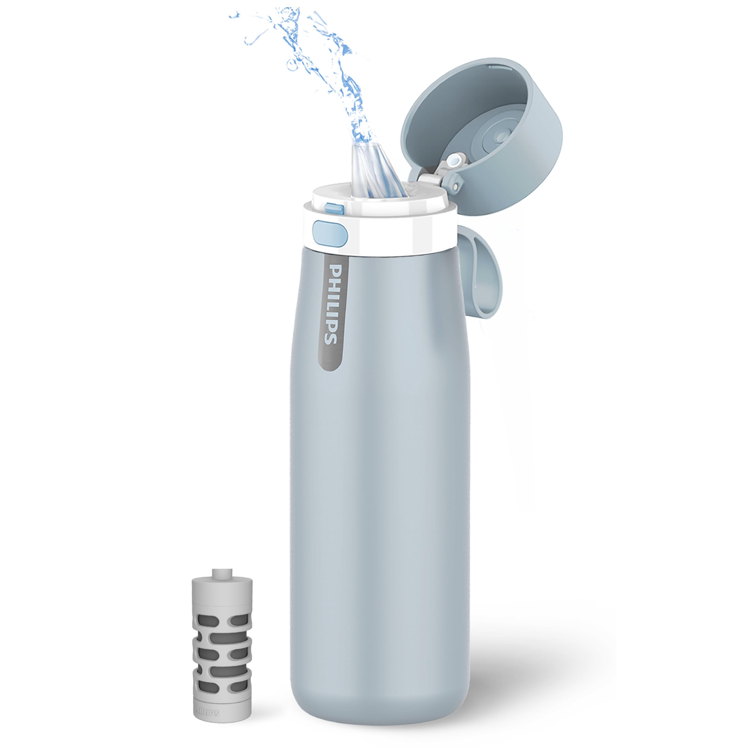 Botella De Agua Filtrada Philips De Acero Inoxidable Aislante 550 Ml - Venta Internacional.