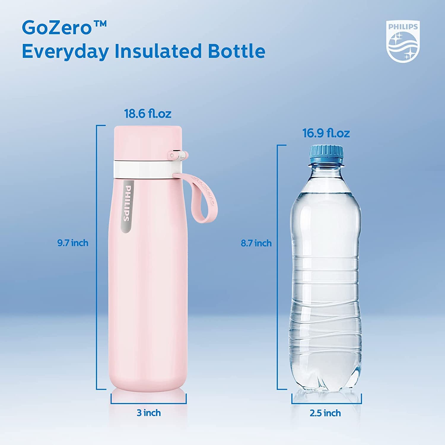 Foto 5 pulgar | Botella De Agua Philips De Acero Inoxidable Aislante Con Filtro De 550 Ml - Venta Internacional.