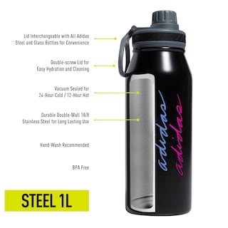 Foto 2 | Botella De Agua Adidas Metal 1l Sellada Al Vacío Negro/pulse Mint - Venta Internacional.