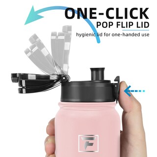 Foto 4 | Botella De Agua Fanhaw De Acero Inoxidable Aislante De 600 Ml Con 2 Tapas - Venta Internacional.