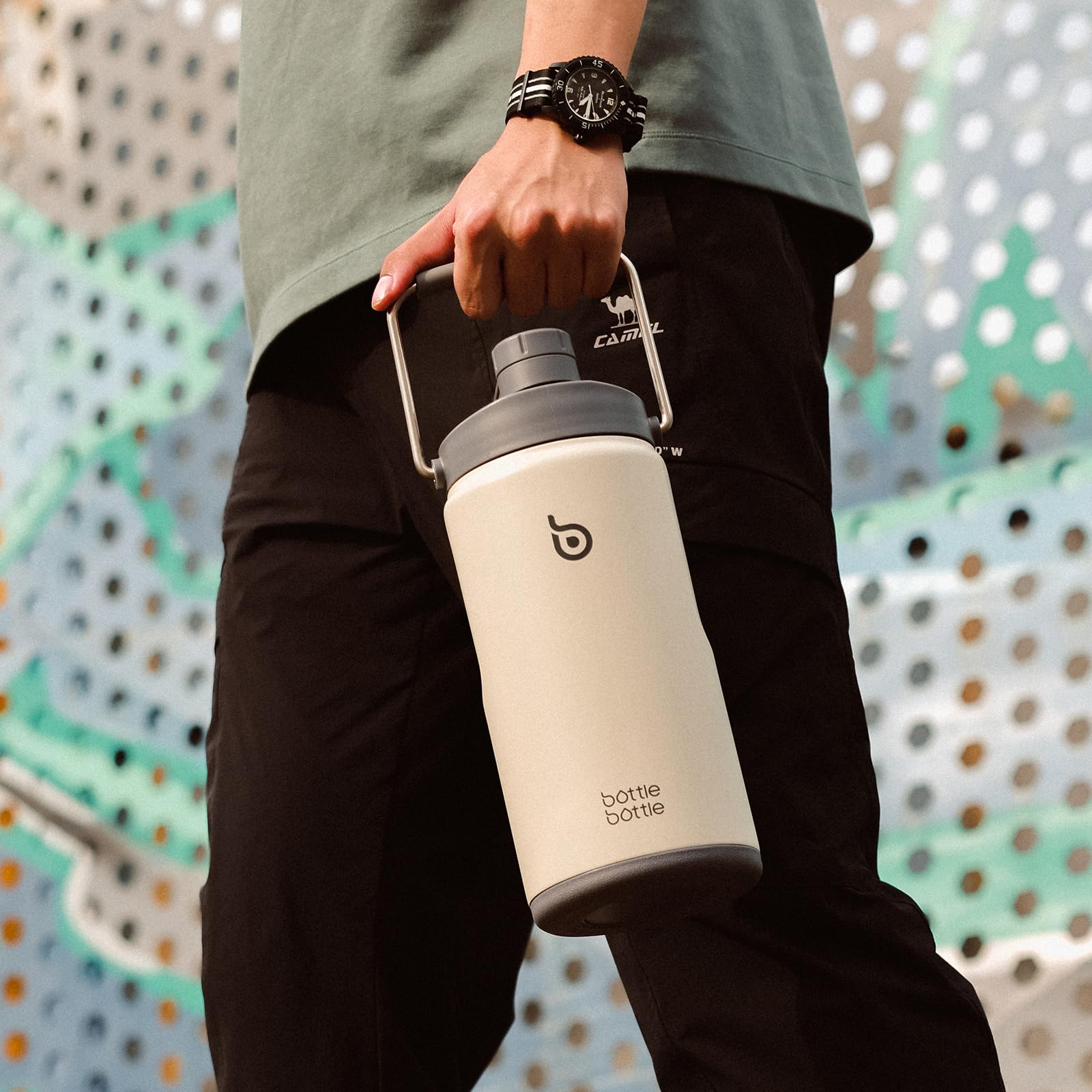 Foto 7 pulgar | Botella De Agua Con Aislamiento De 1,9 L, Con Pajita Y Tapa, Color Gris - Venta Internacional.