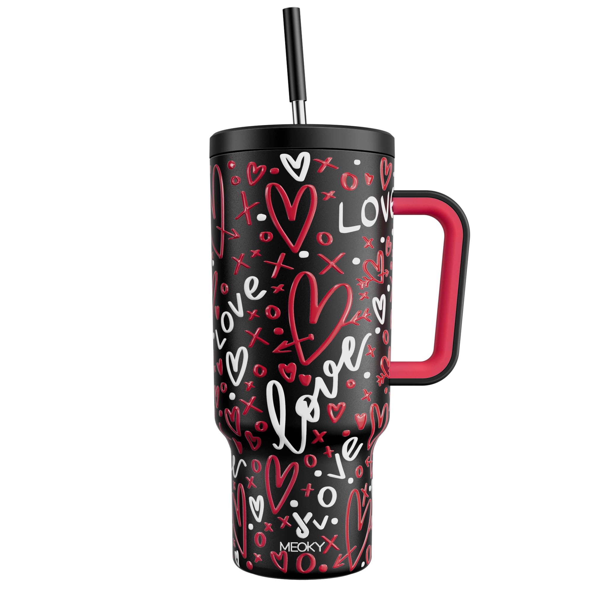 Vaso Meoky 1183 Ml Con Mango Y Pajita De Acero Inoxidable - Venta Internacional.