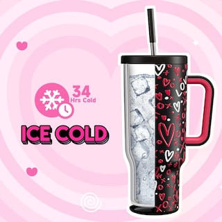 Foto 3 | Vaso Meoky 1183 Ml Con Mango Y Pajita De Acero Inoxidable - Venta Internacional.