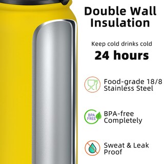 Foto 3 | Botella De Agua Fanhaw De Acero Inoxidable Aislante De 1,2 L Con Tapa - Venta Internacional.