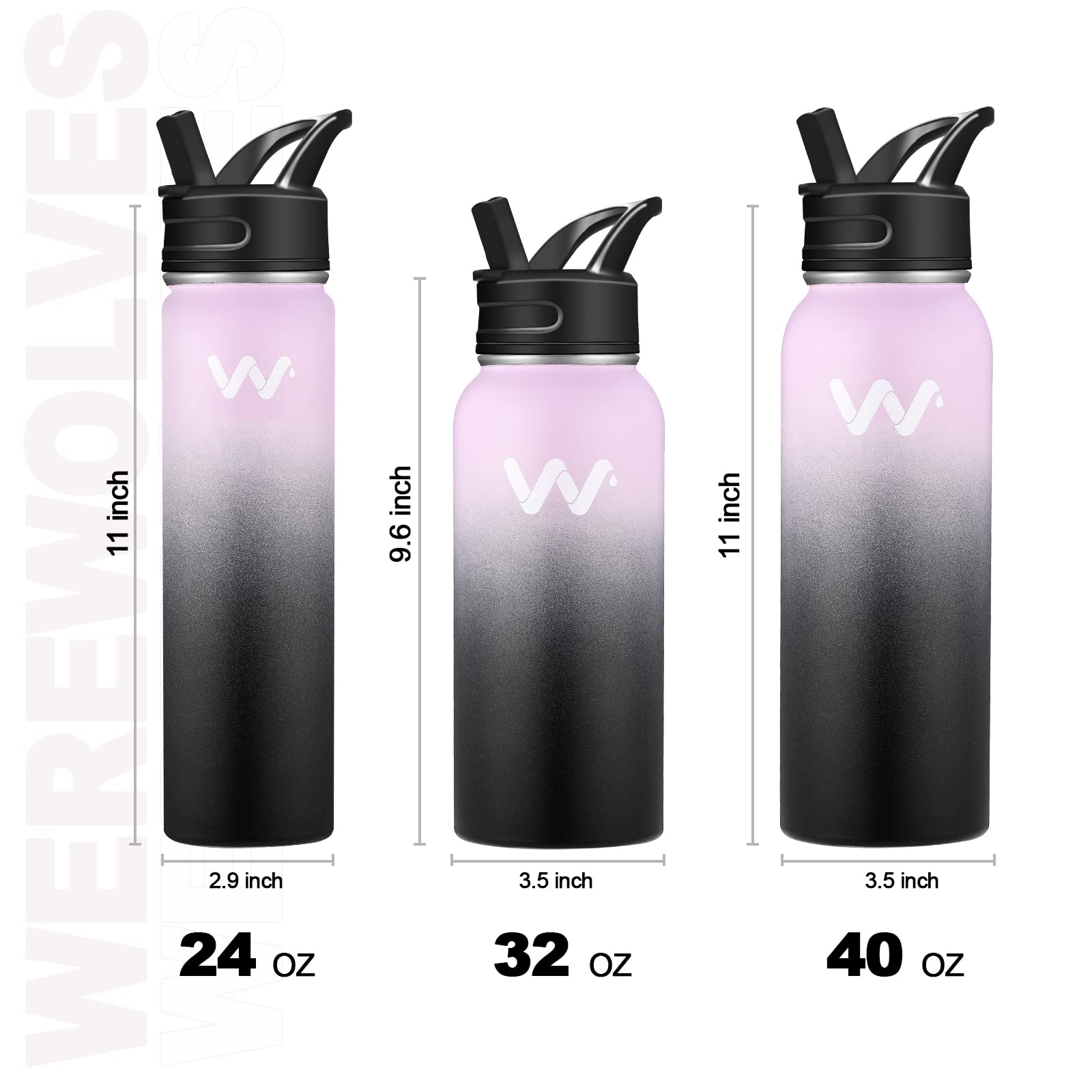 Foto 3 | Botella De Agua Werewolves Con Aislamiento De Acero Inoxidable De 700 Ml - Venta Internacional.