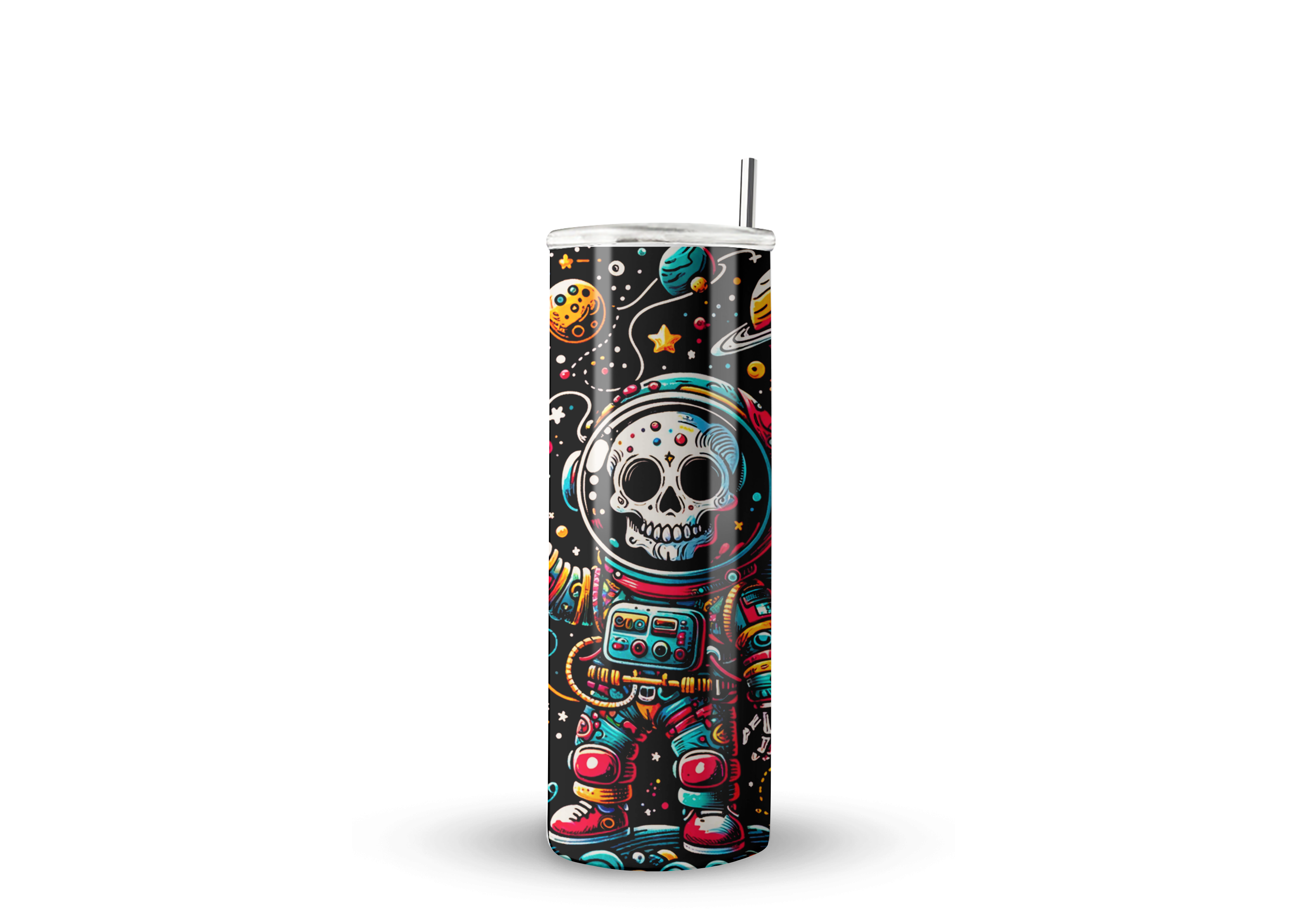 Termo Skinny De Acero Popote 600ml Astronauta Mod.h64