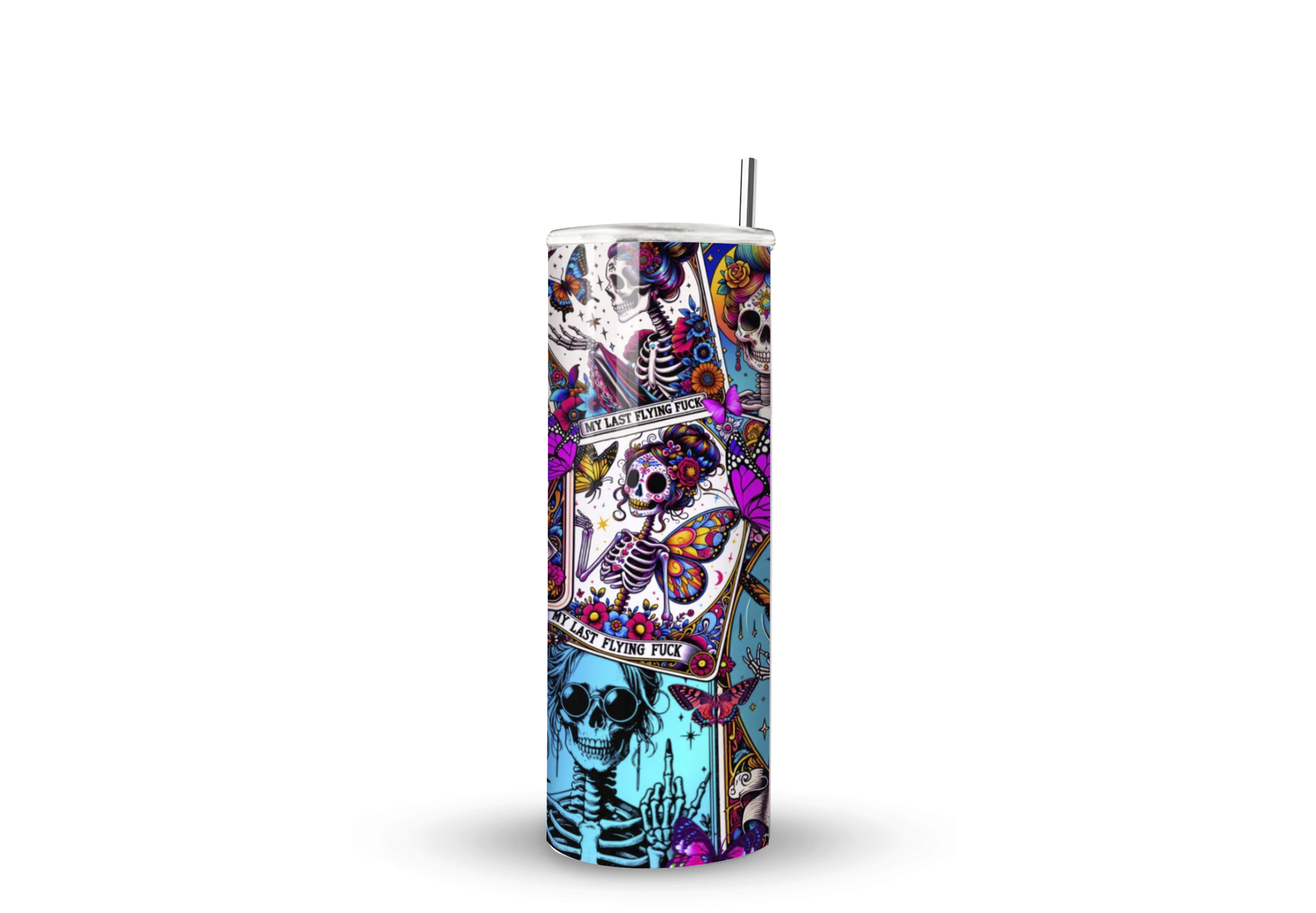 Termo Skinny De Acero Popote 600ml Tarot Mod.g92