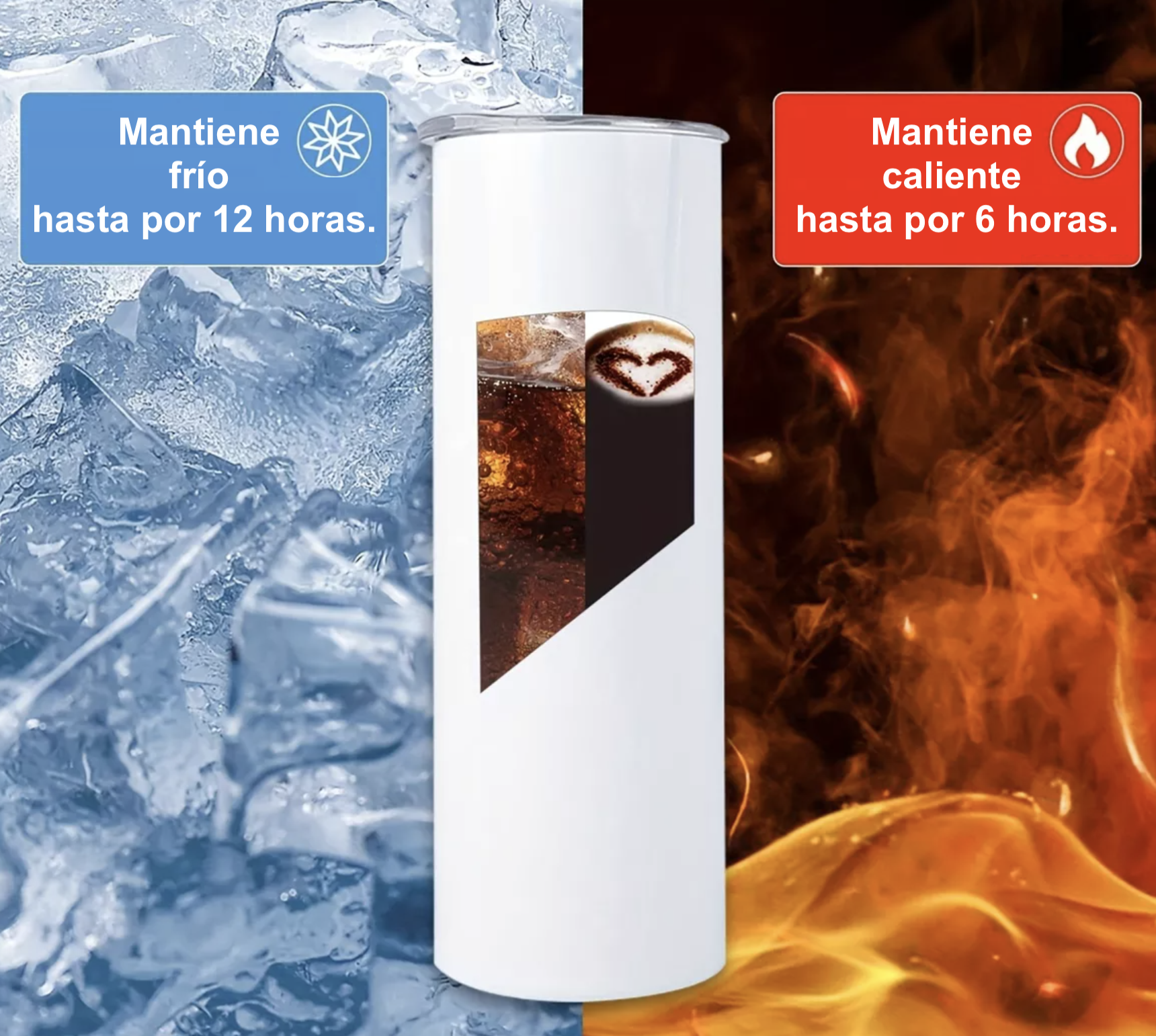 Foto 2 | Termo Skinny De Acero Popote 600ml Tarot Mod.g92