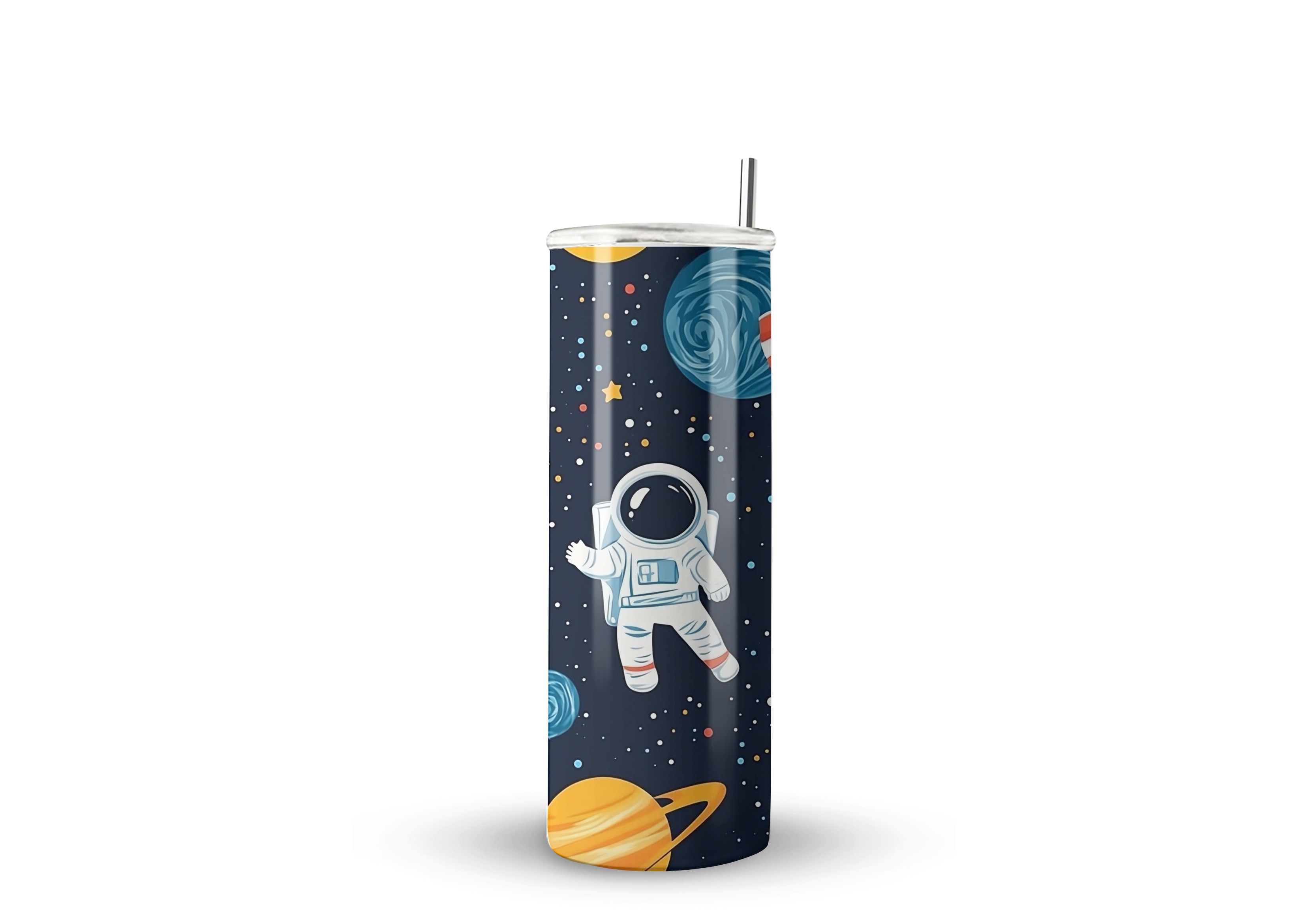 Termo Skinny De Acero Popote 600ml Astronauta Mod.h63