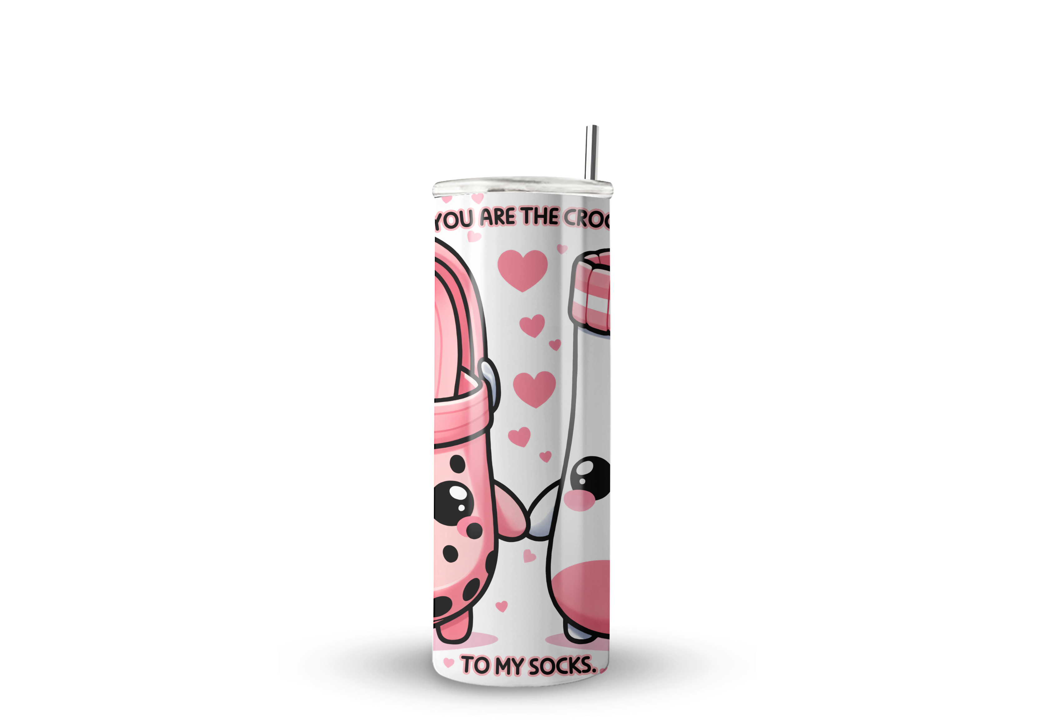 Termo Skinny De Acero Popote 600ml Amor Mod.i02