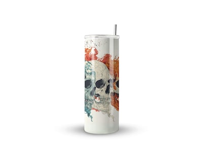 Foto 1 | Termo Skinny De Acero Popote 600ml Calavera Mod.f68