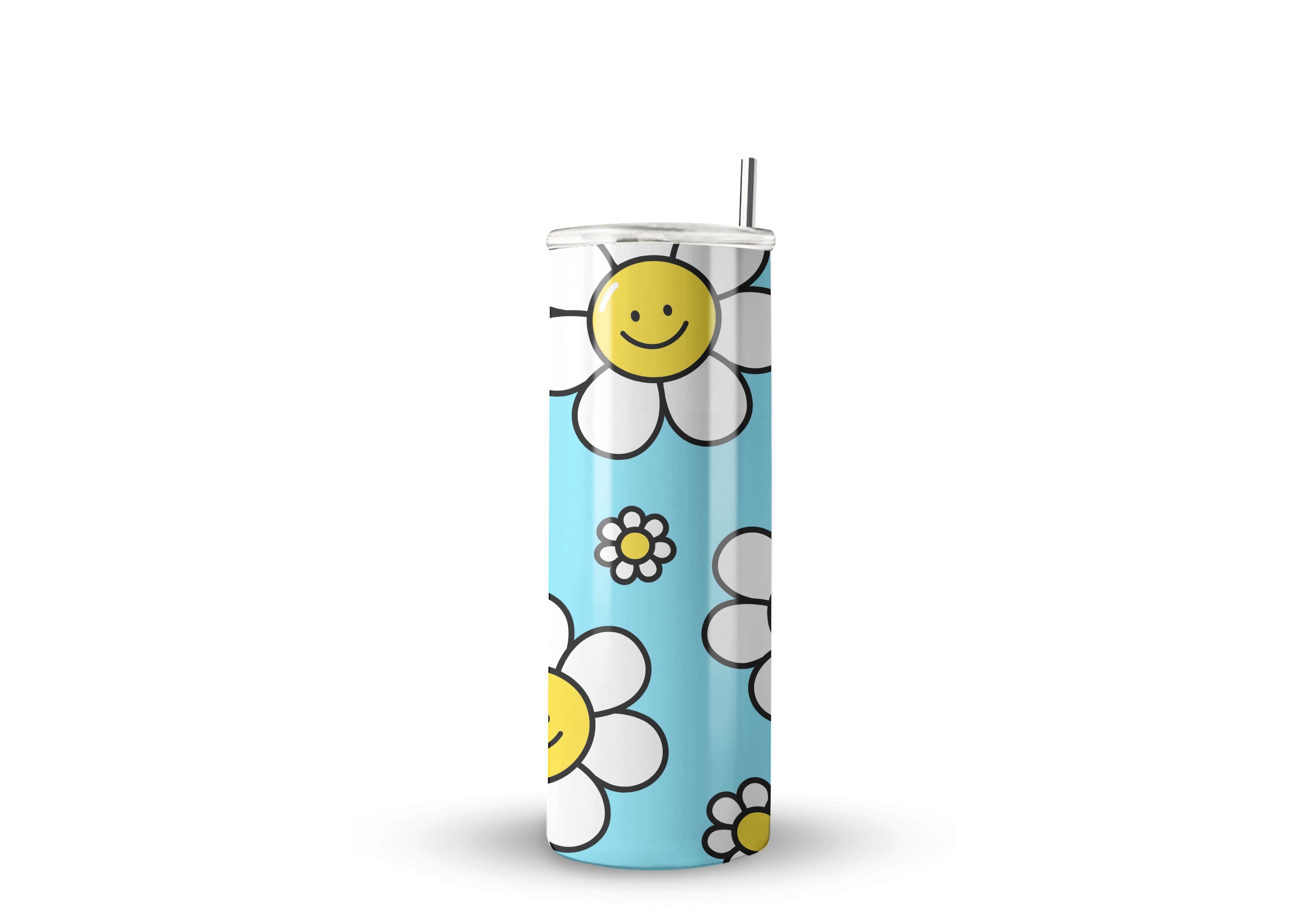 Termo Skinny De Acero Popote 600ml Smile Mod.g48