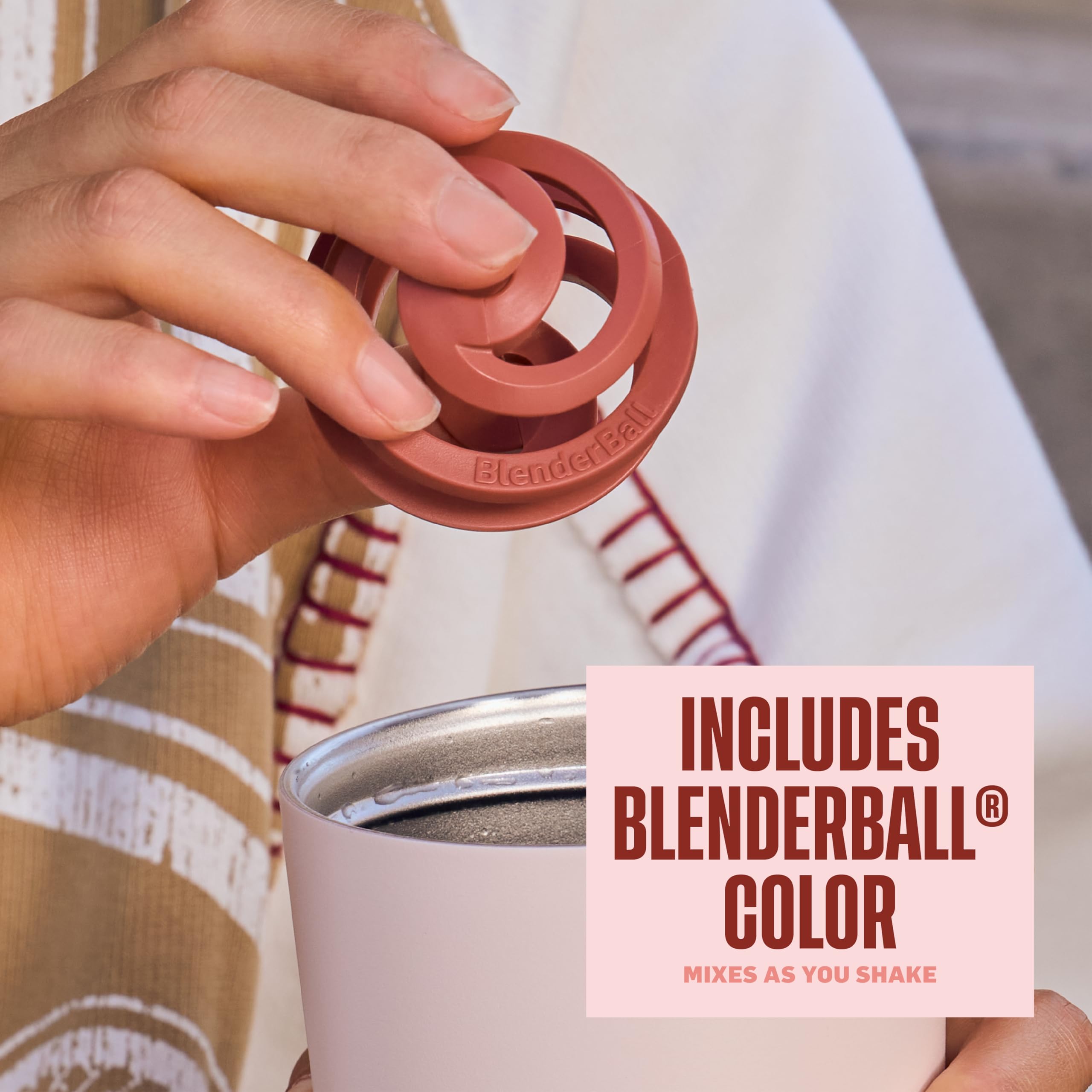 Foto 4 pulgar | Vaso Batidor Shaker 2 En 1, Aislante, 710 Ml, Rojo Y Bronceado - Venta Internacional.