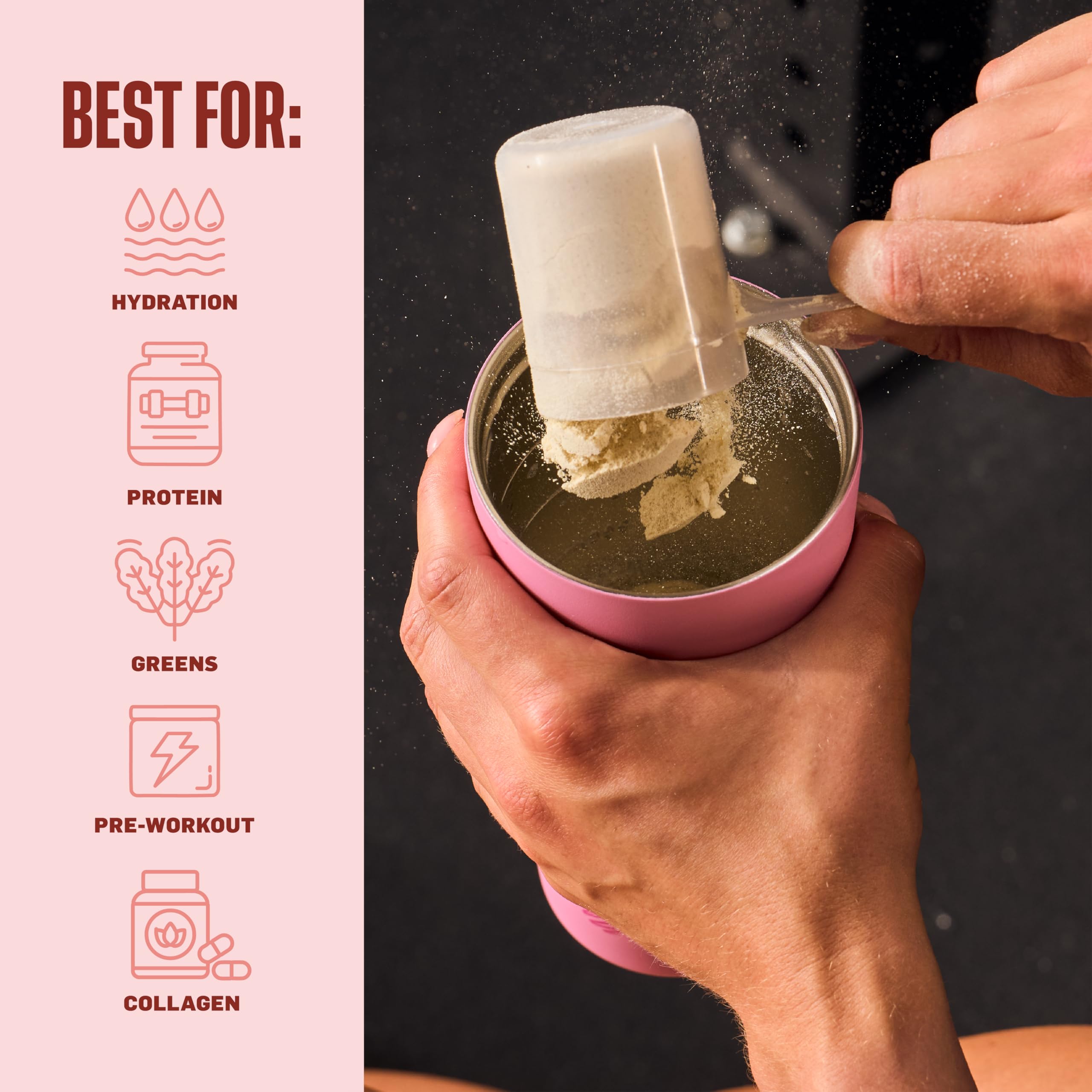 Foto 5 pulgar | Vaso Batidor Shaker 2 En 1, Aislante, 710 Ml, Rojo Y Bronceado - Venta Internacional.