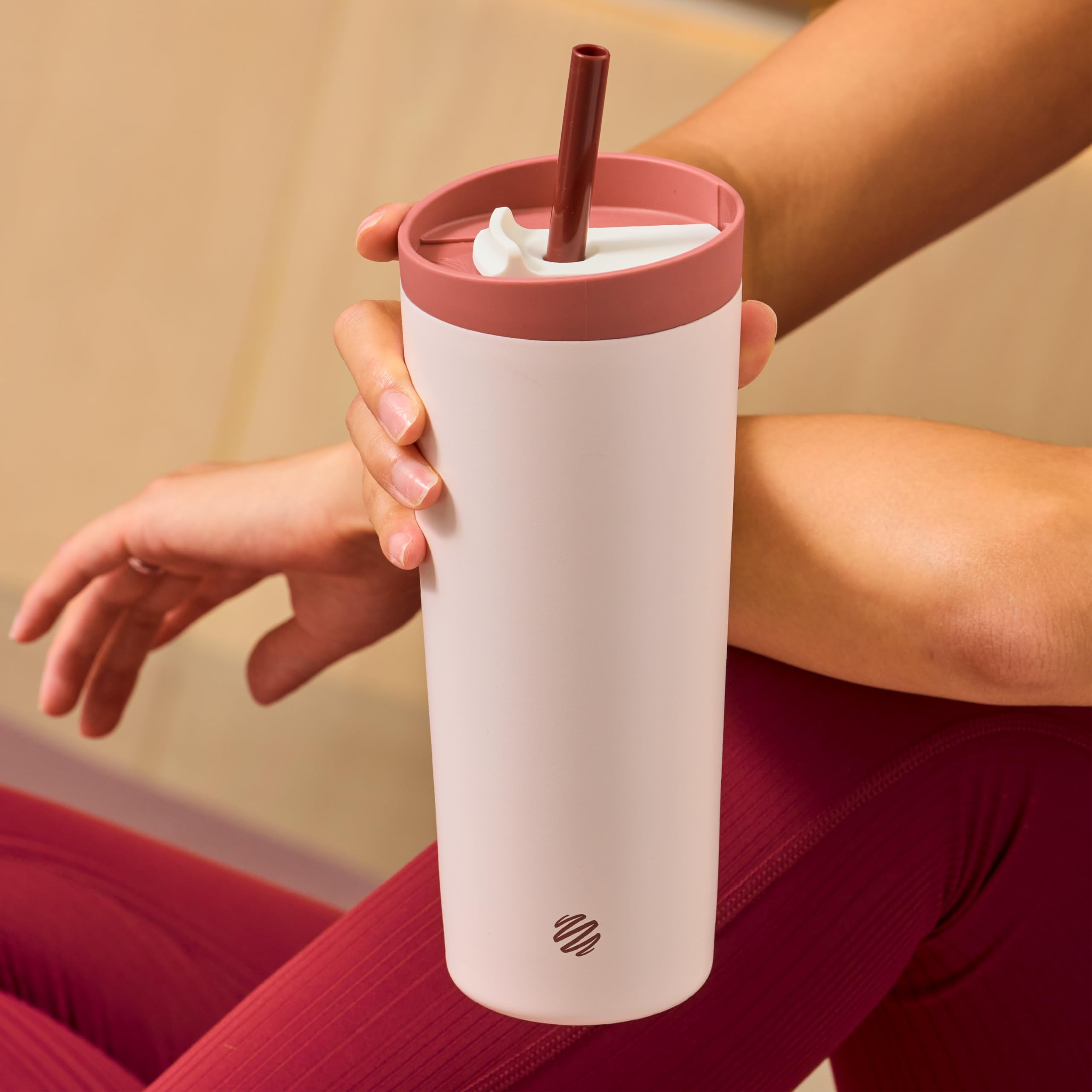 Foto 6 pulgar | Vaso Batidor Shaker 2 En 1, Aislante, 710 Ml, Rojo Y Bronceado - Venta Internacional.