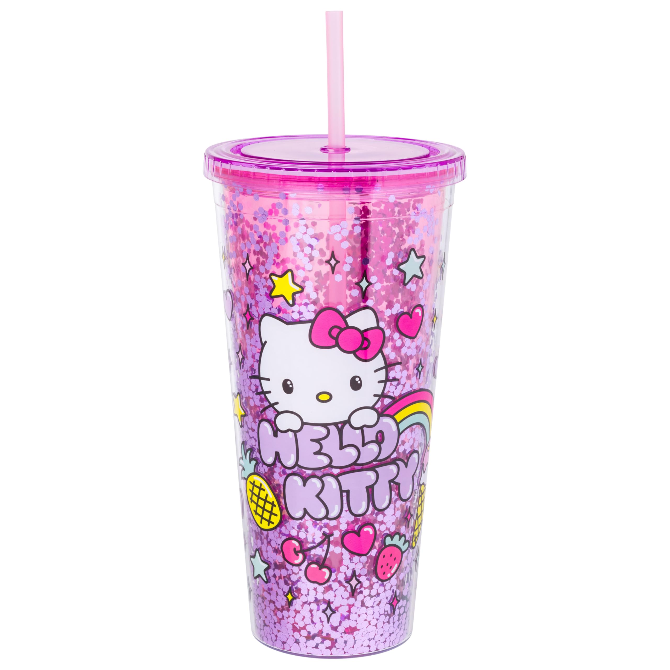 Vaso Plateado Buffalo Sanrio Hello Kitty Rainbow 950 Ml - Venta Internacional.