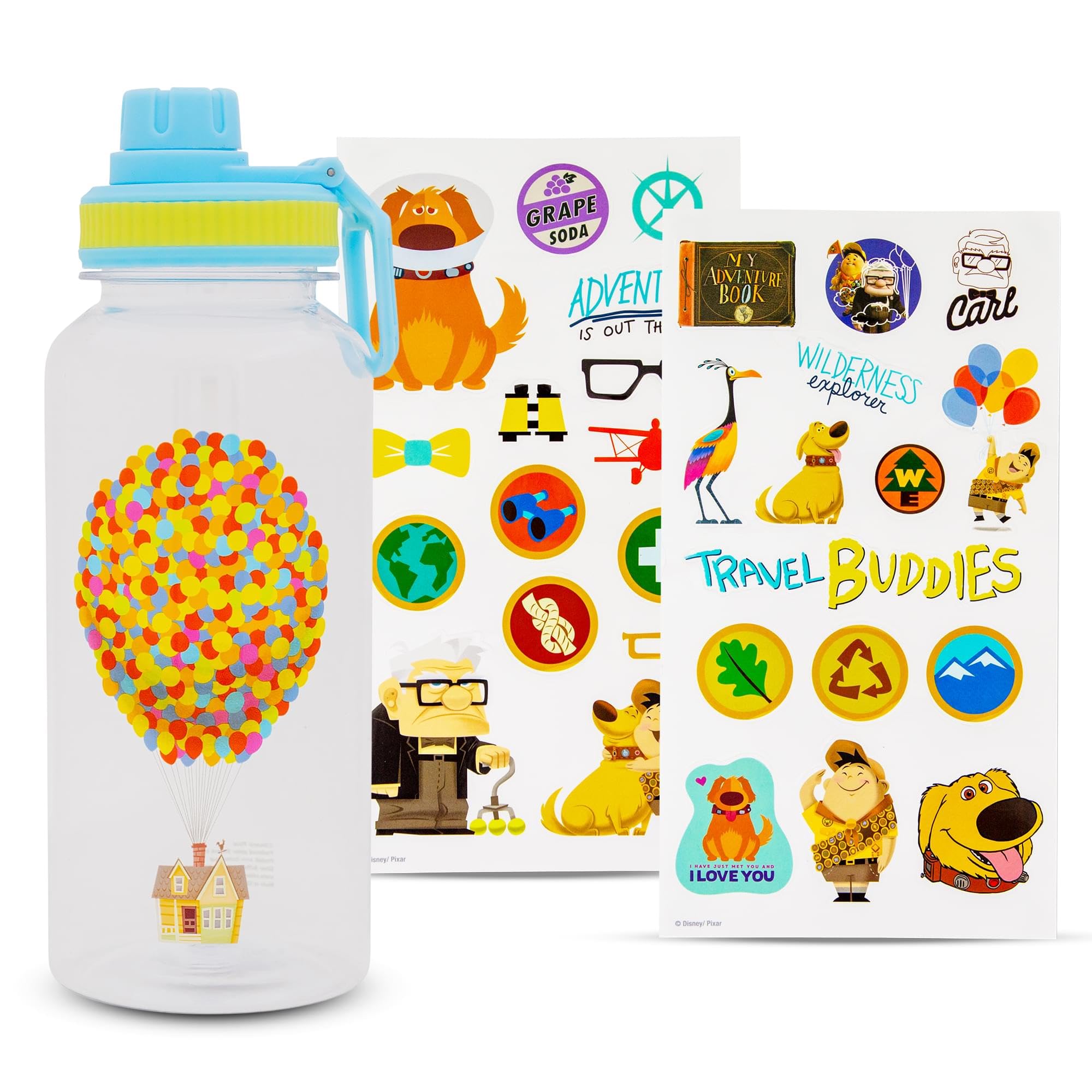 Foto 1 | Botella De Agua Plateada Buffalo Disney Pixar Up De 950 Ml Con Pegatinas - Venta Internacional.