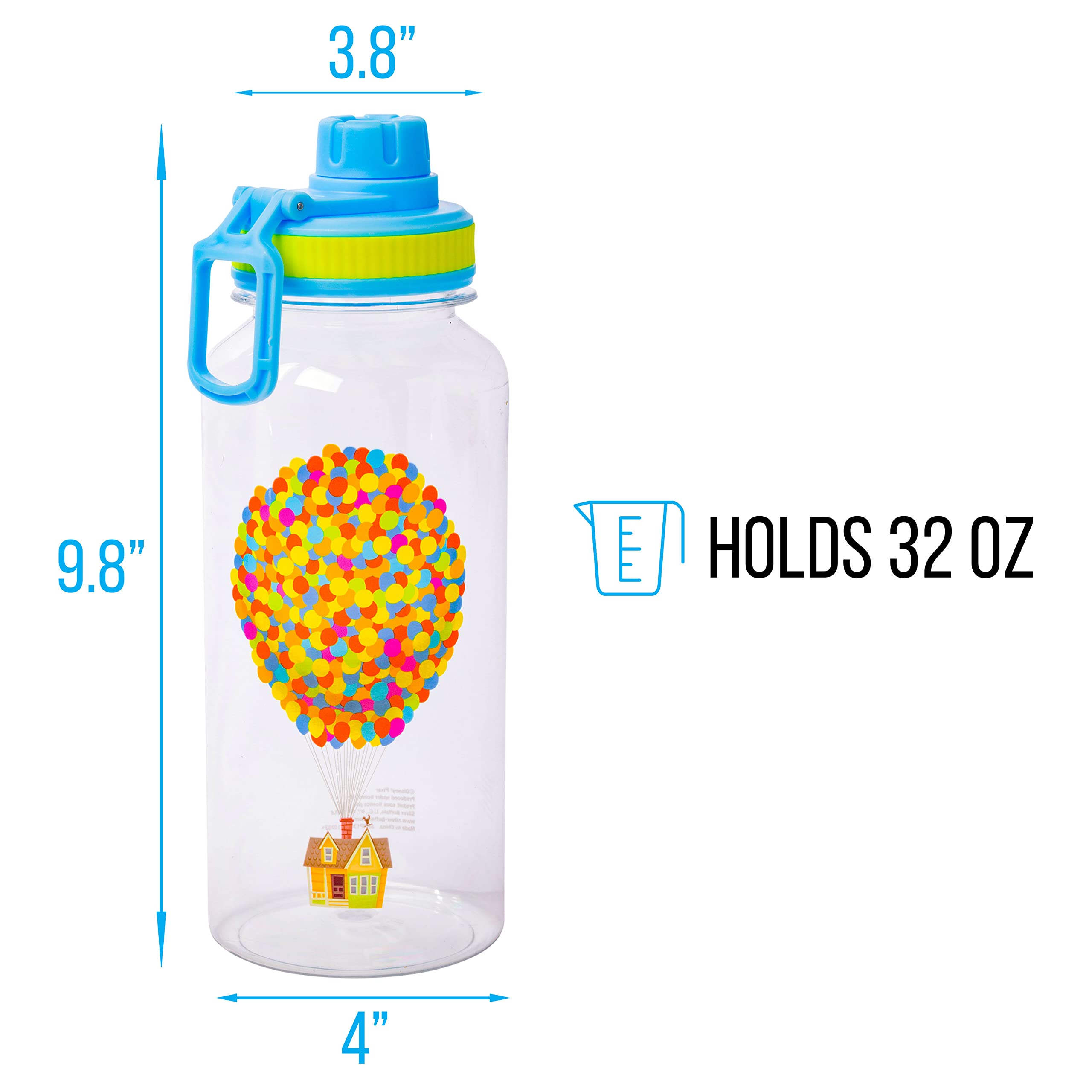 Foto 3 | Botella De Agua Plateada Buffalo Disney Pixar Up De 950 Ml Con Pegatinas - Venta Internacional.