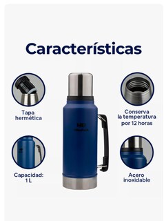 Foto 4 | Termo Xtellar de Acero Inoxidable Azul Oscuro 1 L