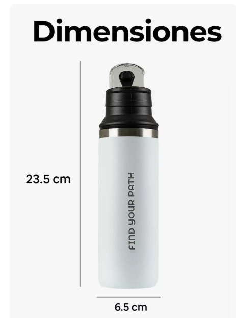 Foto 3 pulgar | Termo de Acero Inoxidable Xtellar Blanco 500 ml Antiderrame