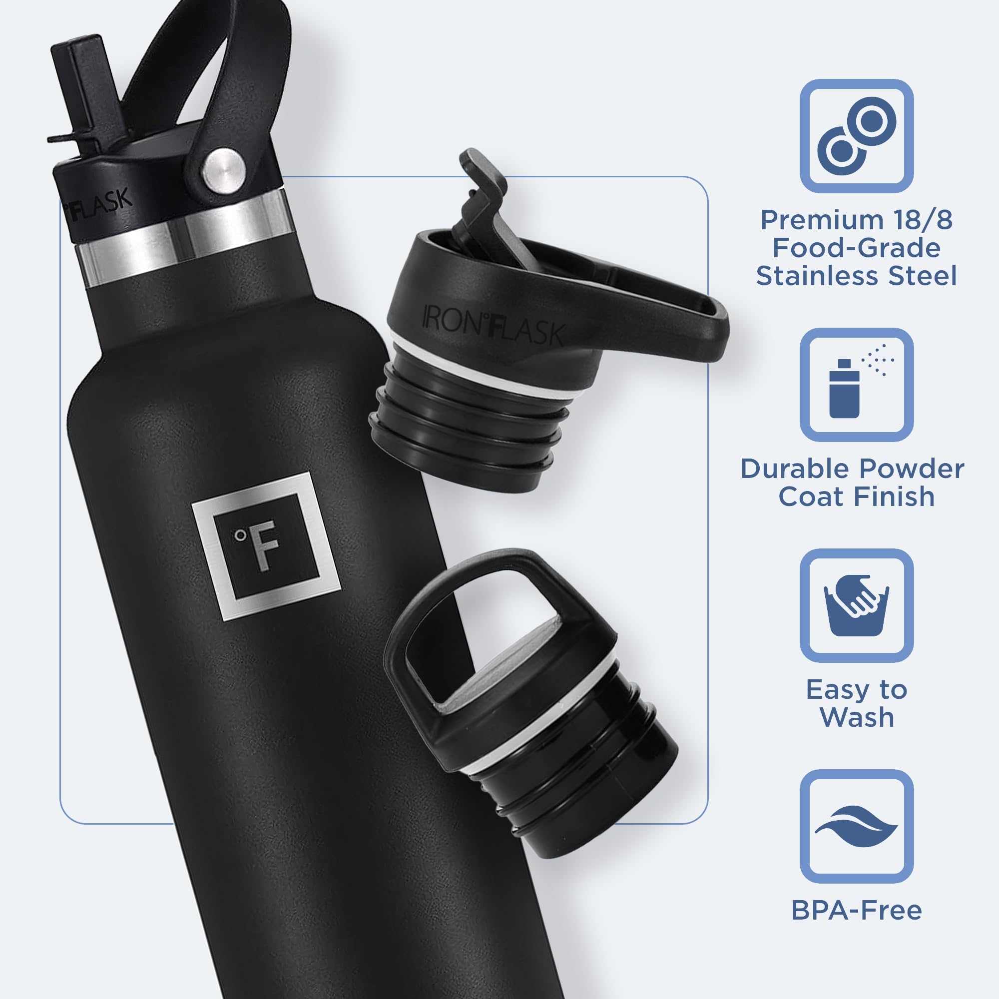 Foto 6 pulgar | Botella De Agua Iron °flask Camping & Hiking 700 Ml Black Marquina - Venta Internacional.
