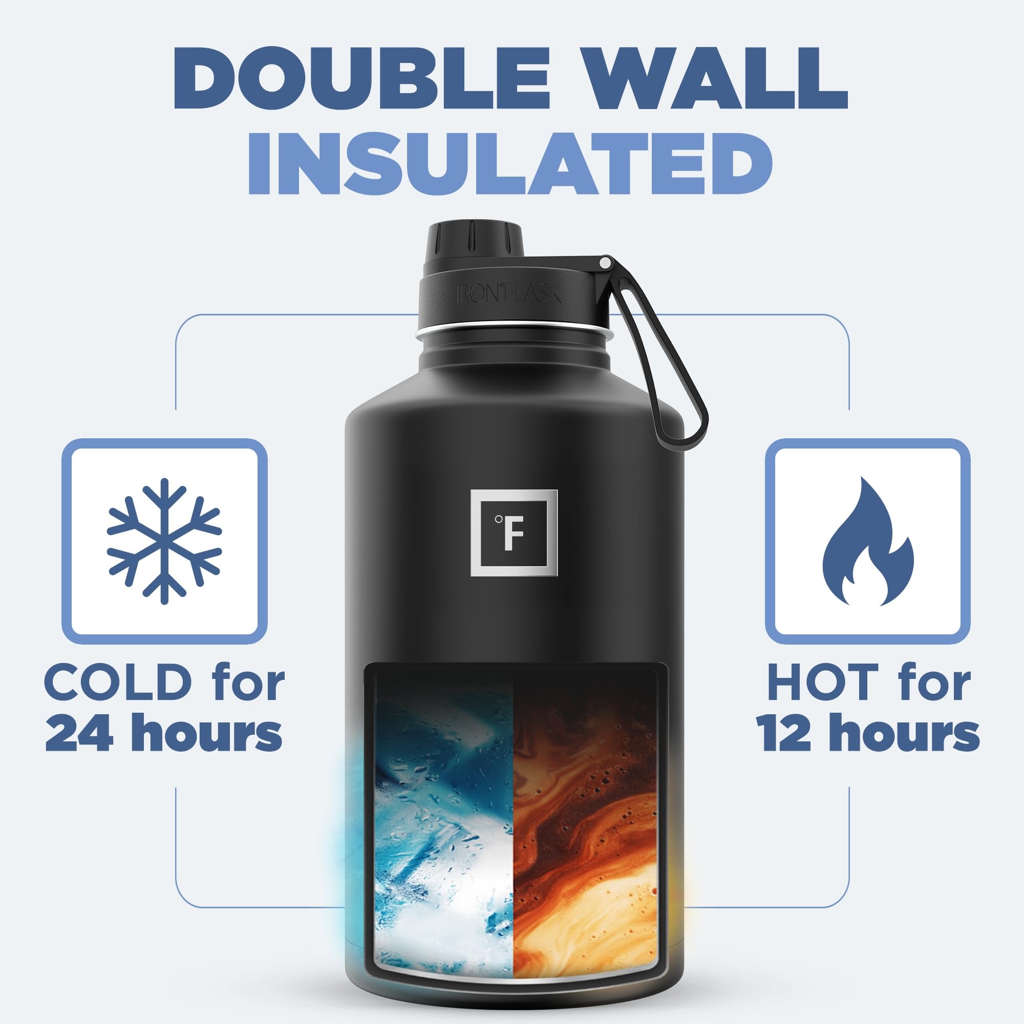 Foto 5 pulgar | Botella De Hidratación Iron °flask Para Acampar, Senderismo, 1,9 L, Acero Inoxidable - Venta Internacional.