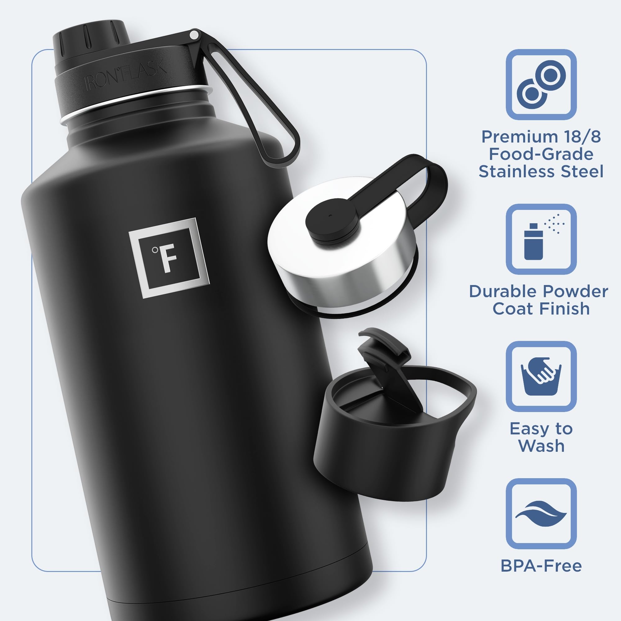 Foto 6 pulgar | Botella De Hidratación Iron °flask Para Acampar, Senderismo, 1,9 L, Acero Inoxidable - Venta Internacional.