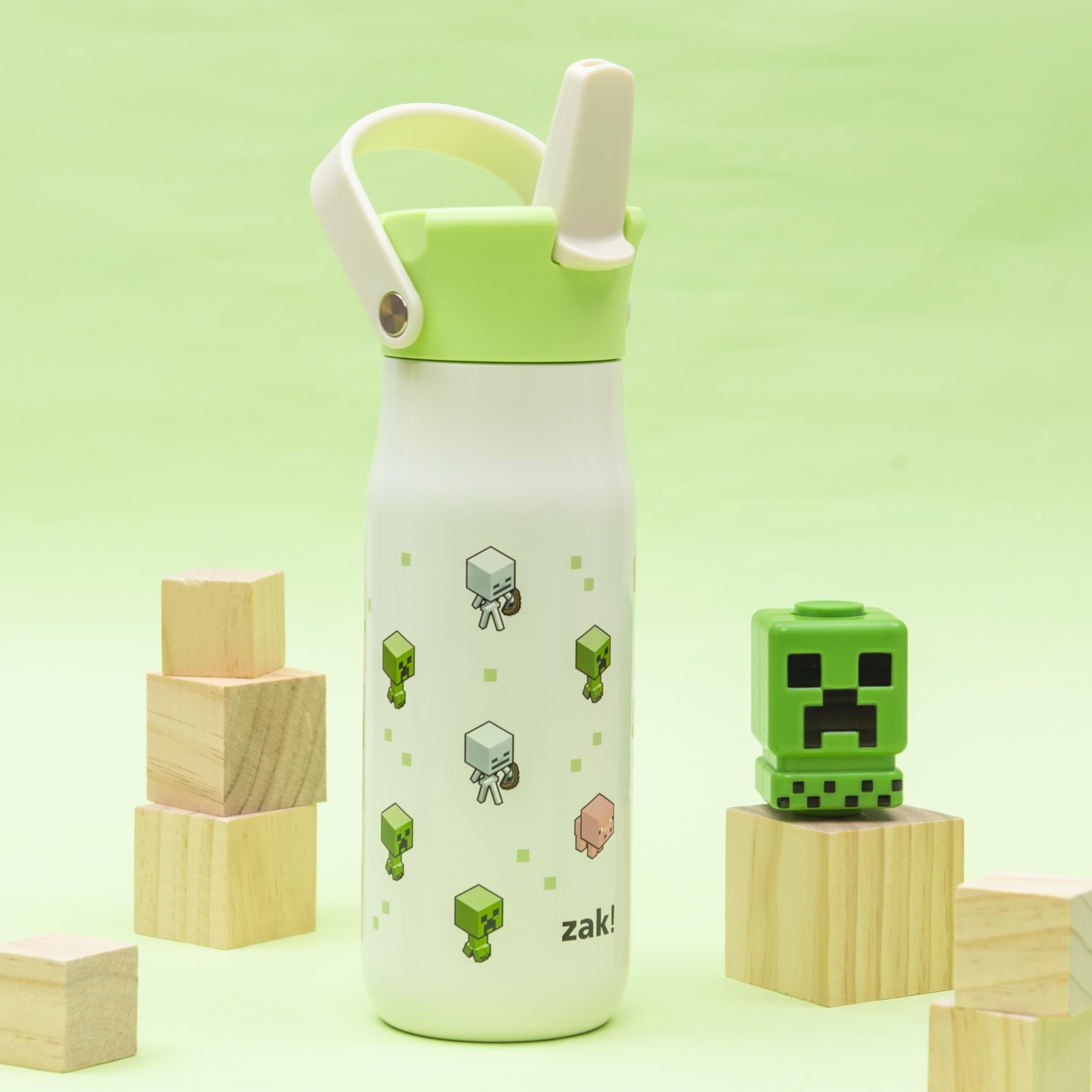 Foto 3 pulgar | Botella De Agua Zak Designs Harmony Minecraft, 600 Ml, Inoxidable - Venta Internacional.
