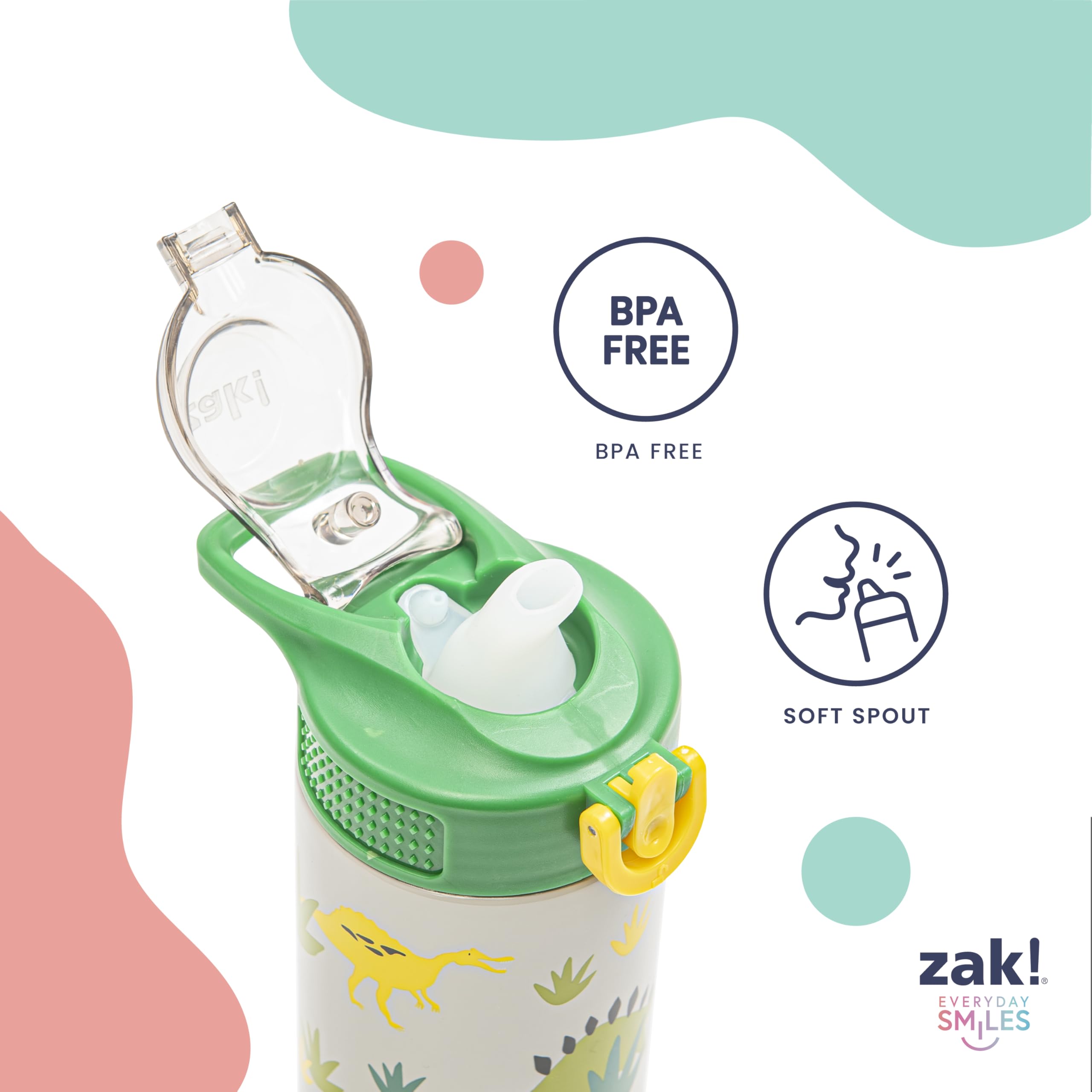 Foto 5 pulgar | Botella De Agua Zak Designs Minecraft Sage Kids 560 Ml De Acero Inoxidable - Venta Internacional.