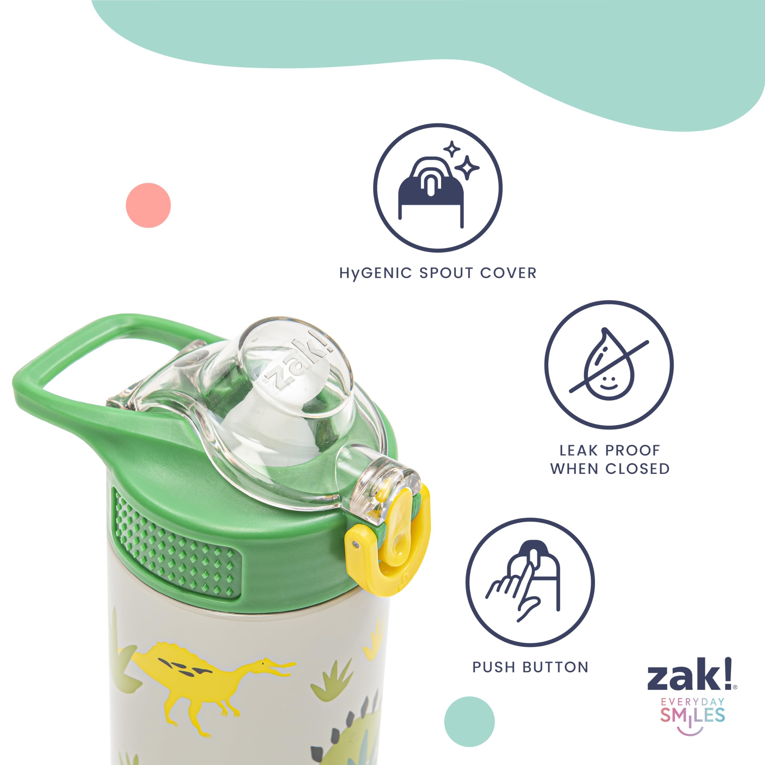 Foto 6 pulgar | Botella De Agua Zak Designs Minecraft Sage Kids 560 Ml De Acero Inoxidable - Venta Internacional.