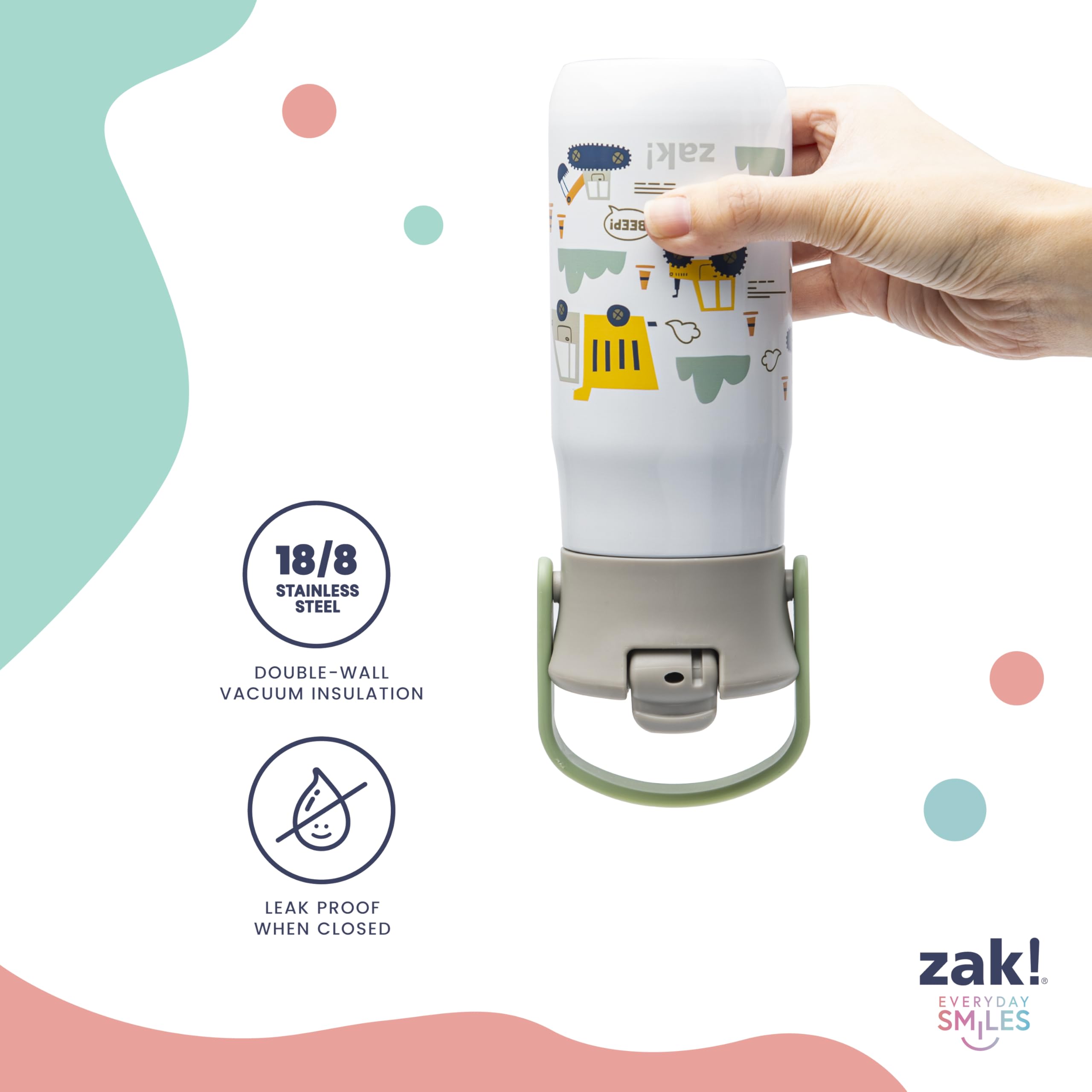 Foto 5 pulgar | Botella De Agua Zak Designs Harmony Disney De Acero Inoxidable De 400 Ml - Venta Internacional.