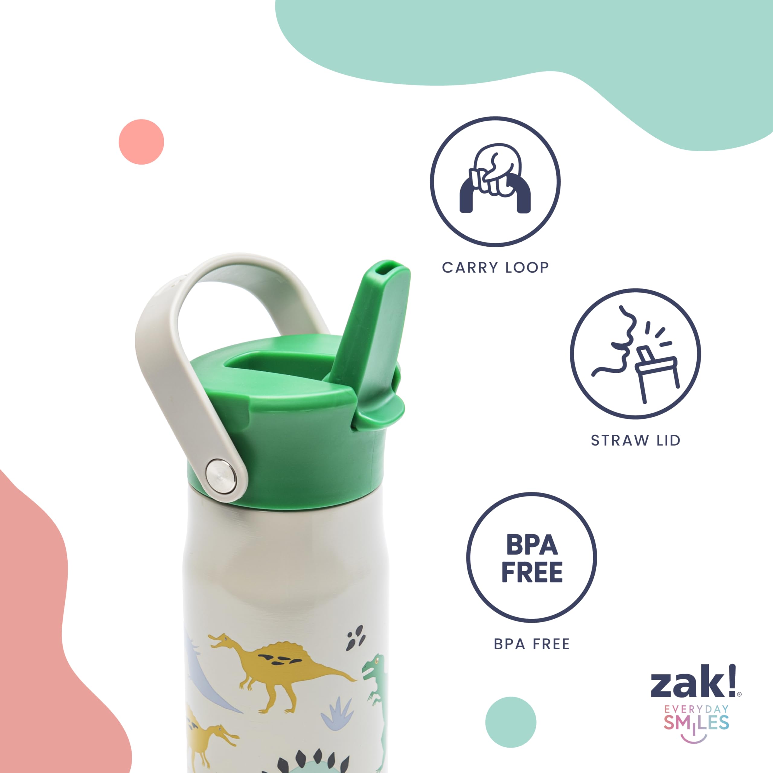 Foto 8 pulgar | Botella De Agua Zak Designs Harmony Disney De Acero Inoxidable De 400 Ml - Venta Internacional.