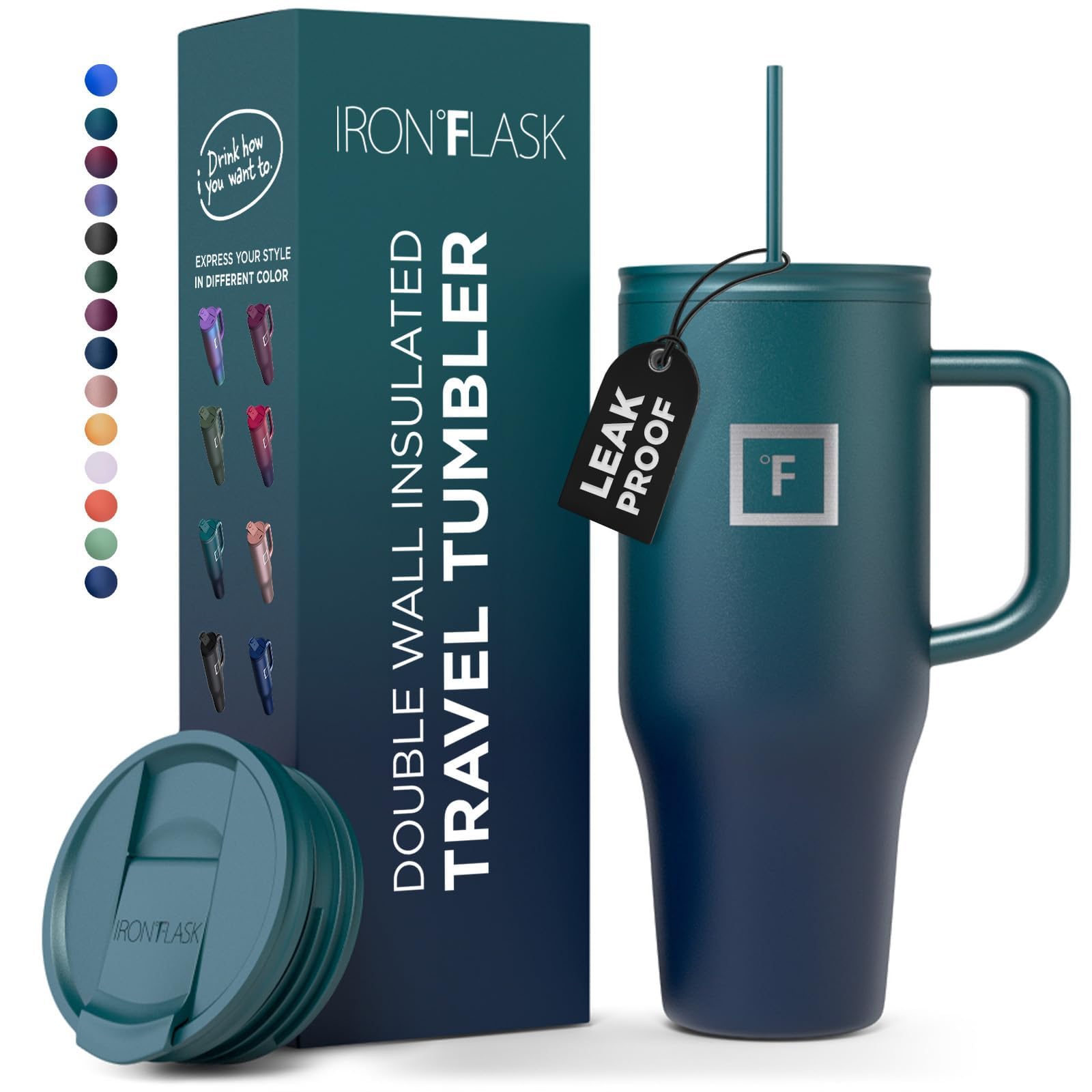 Foto 2 pulgar | Taza Aislante Iron °flask Copilot Con Pajita Y Tapa Abatible, 950 Ml - Venta Internacional.