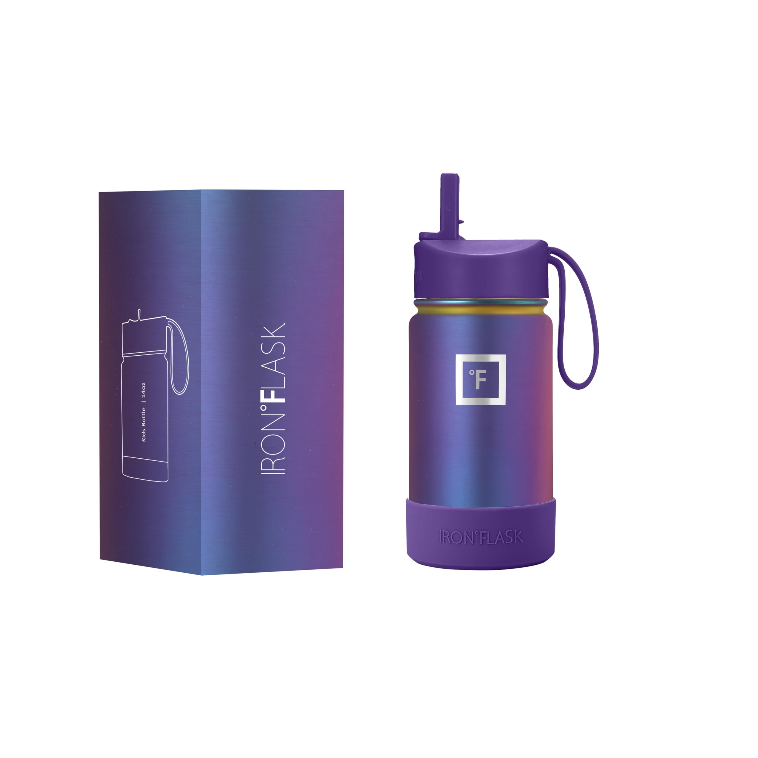 Botella De Agua Iron °flask Kids Con Tapa De Pajita 400 Ml Aurora - Venta Internacional.