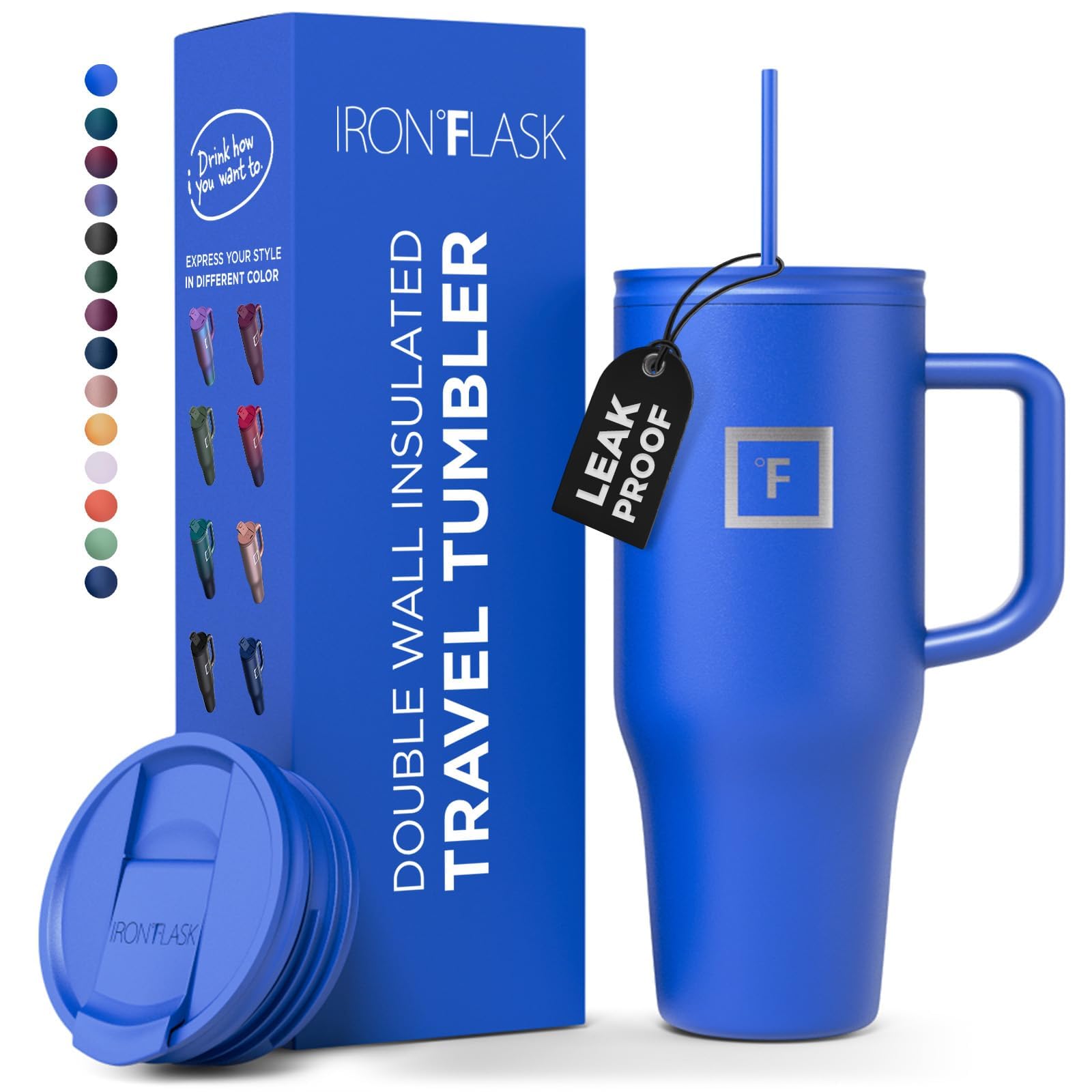 Foto 2 pulgar | Taza Aislante Iron Flask Copilot Con Pajita Y Tapa Abatible, 950 Ml - Venta Internacional.
