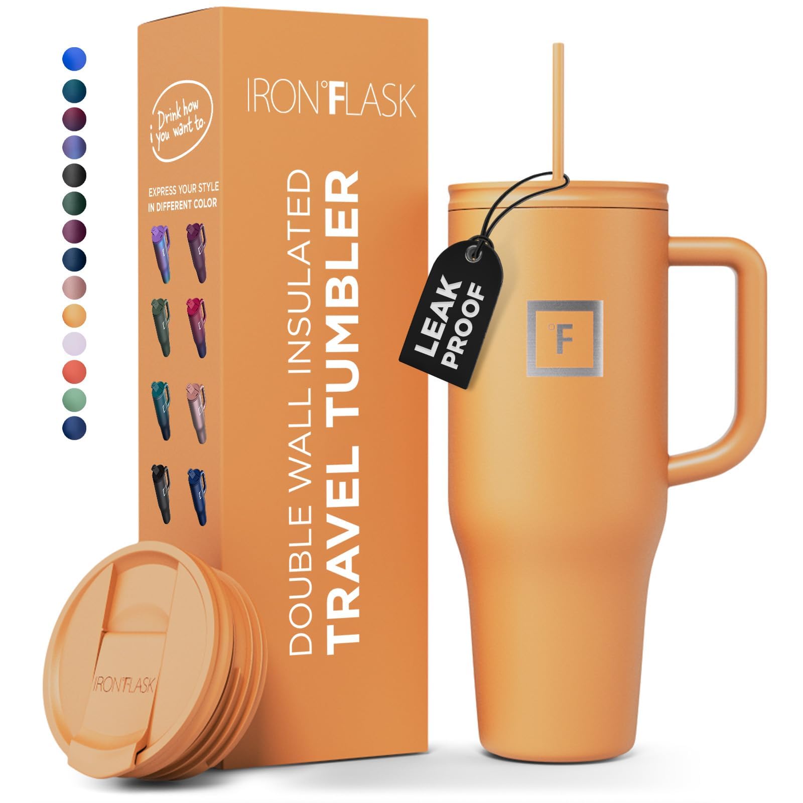 Foto 1 | Taza Aislante Iron Flask Copilot Con Pajita Y Tapa Abatible, 950 Ml - Venta Internacional.