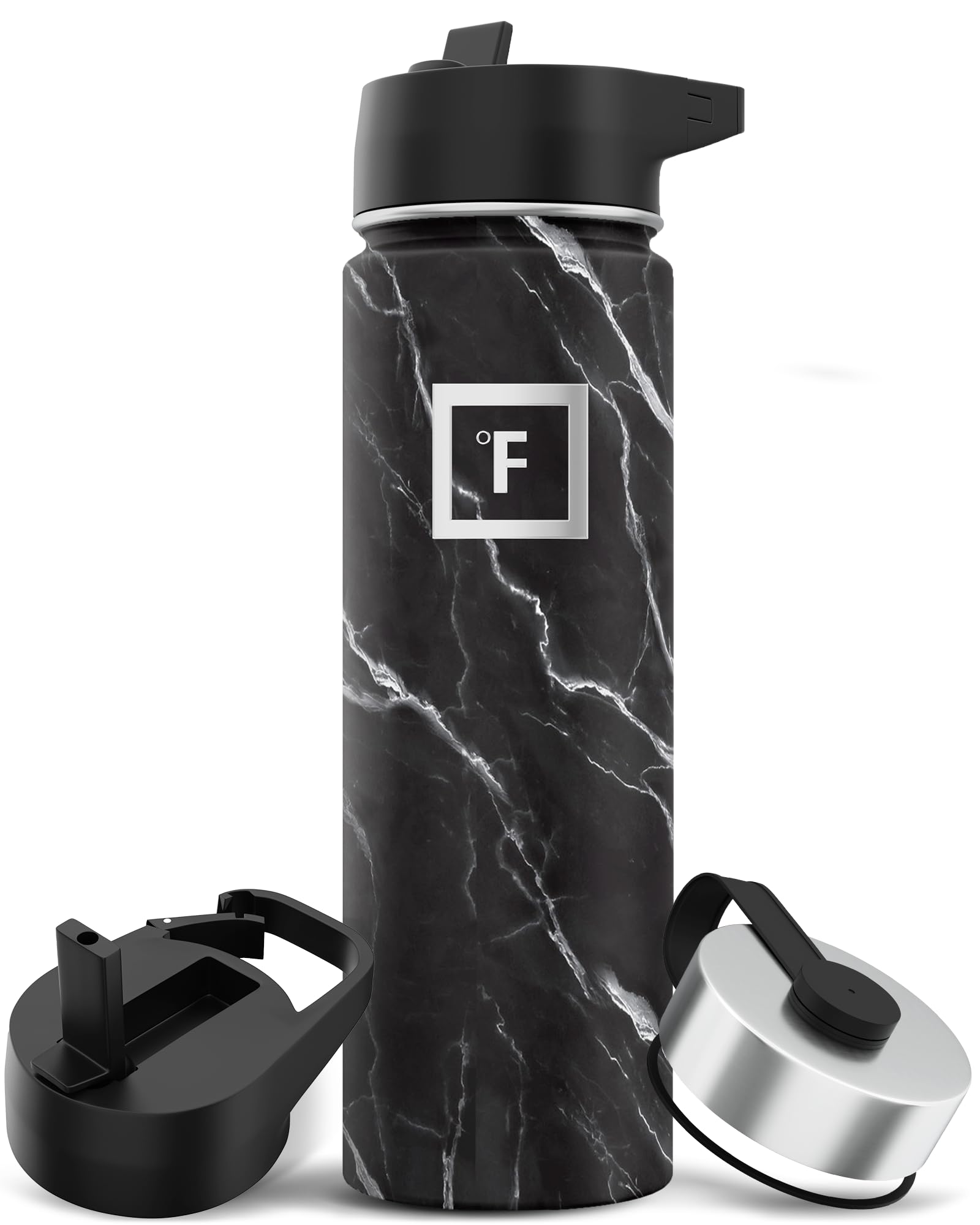 Botella De Agua Iron °flask Camping & Hiking 650 Ml Black Marquina - Venta Internacional.