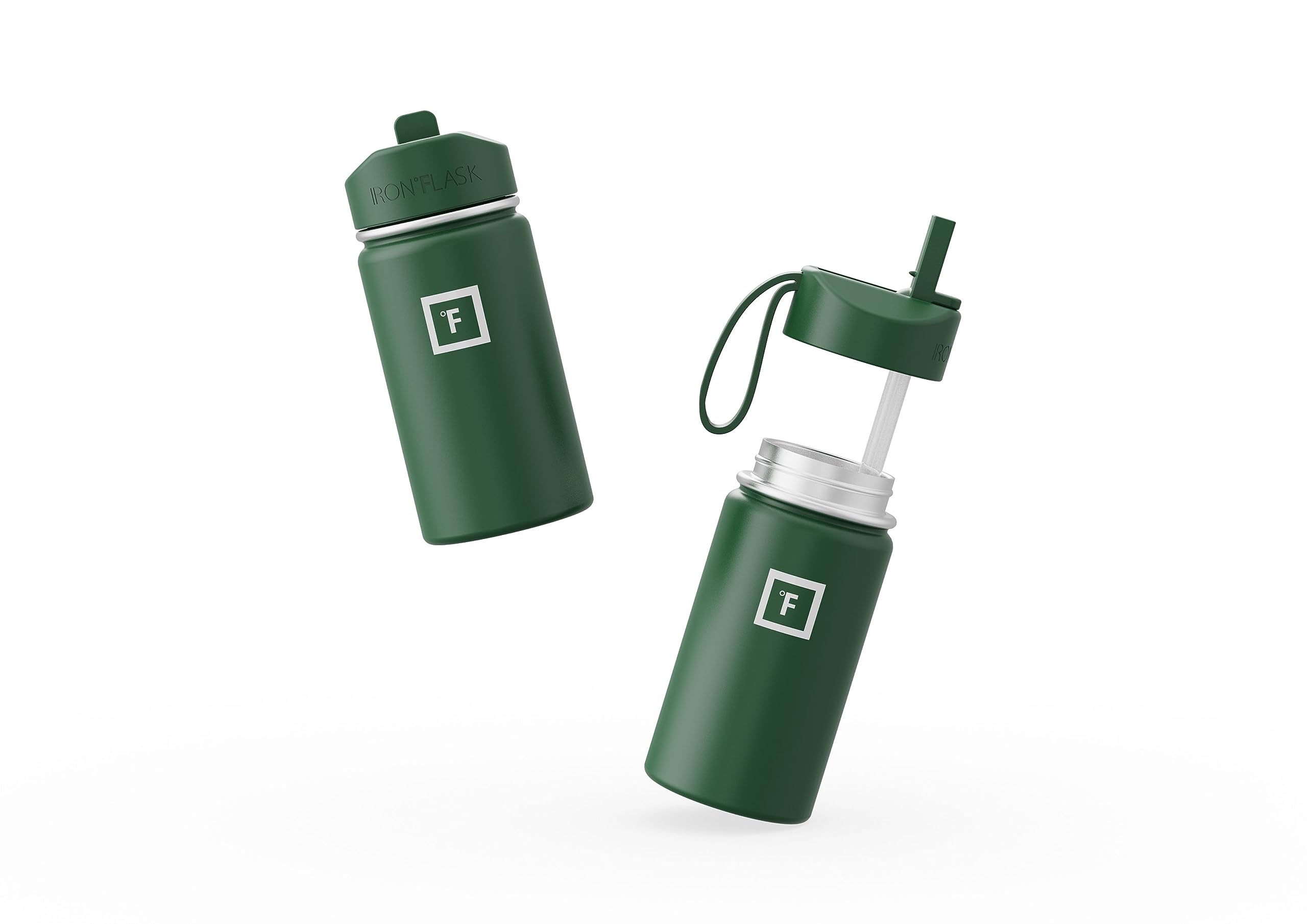 Foto 3 pulgar | Botella De Agua Iron °flask Kids Con Tapa De Pajita, 400 Ml, Color Pino Oscuro - Venta Internacional.