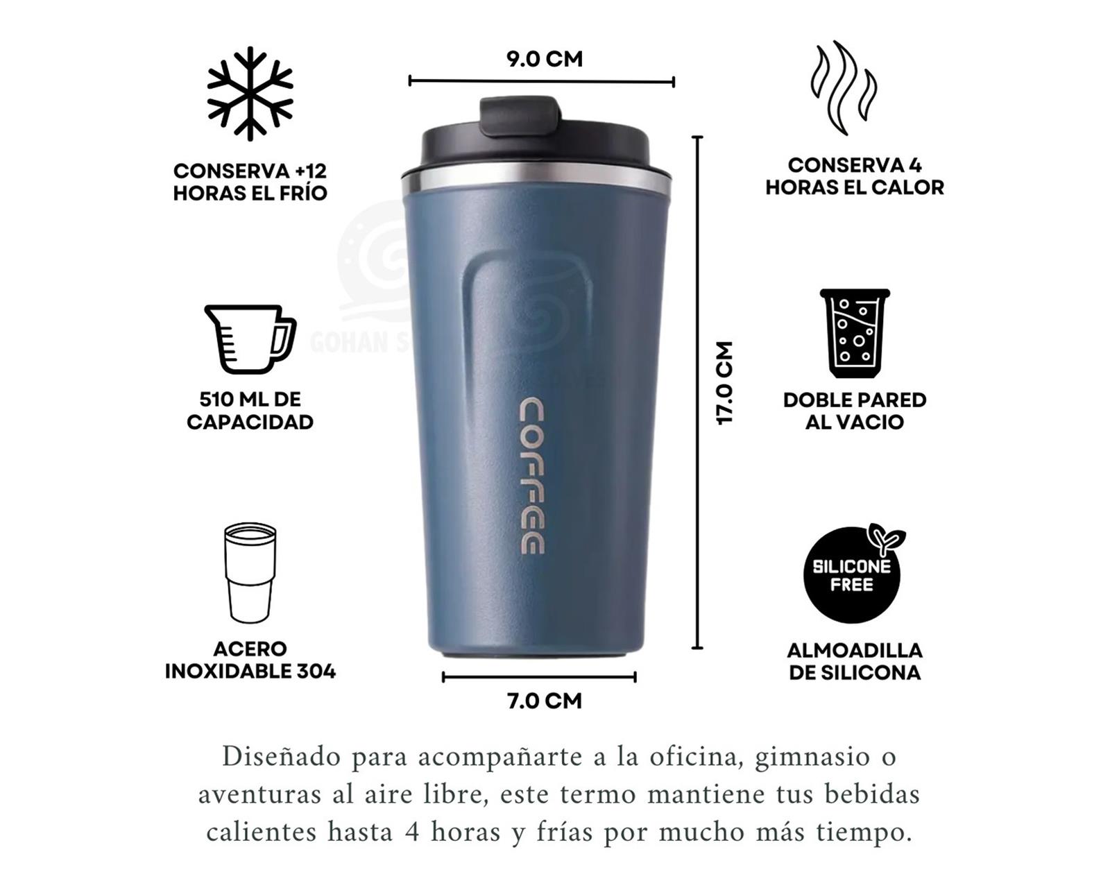 Foto 3 pulgar | Termo Gohan Solves Blanco de Acero Inoxidable 510 ml