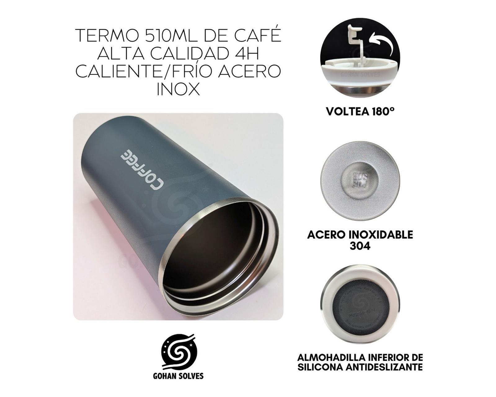 Foto 4 pulgar | Termo Gohan Solves Blanco de Acero Inoxidable 510 ml