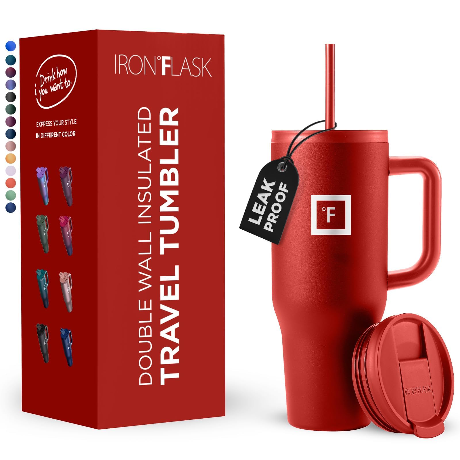 Foto 2 pulgar | Taza Aislante Iron °flask Co-pilot Con Pajita Y Tapa Abatible, 1,2 L - Venta Internacional.