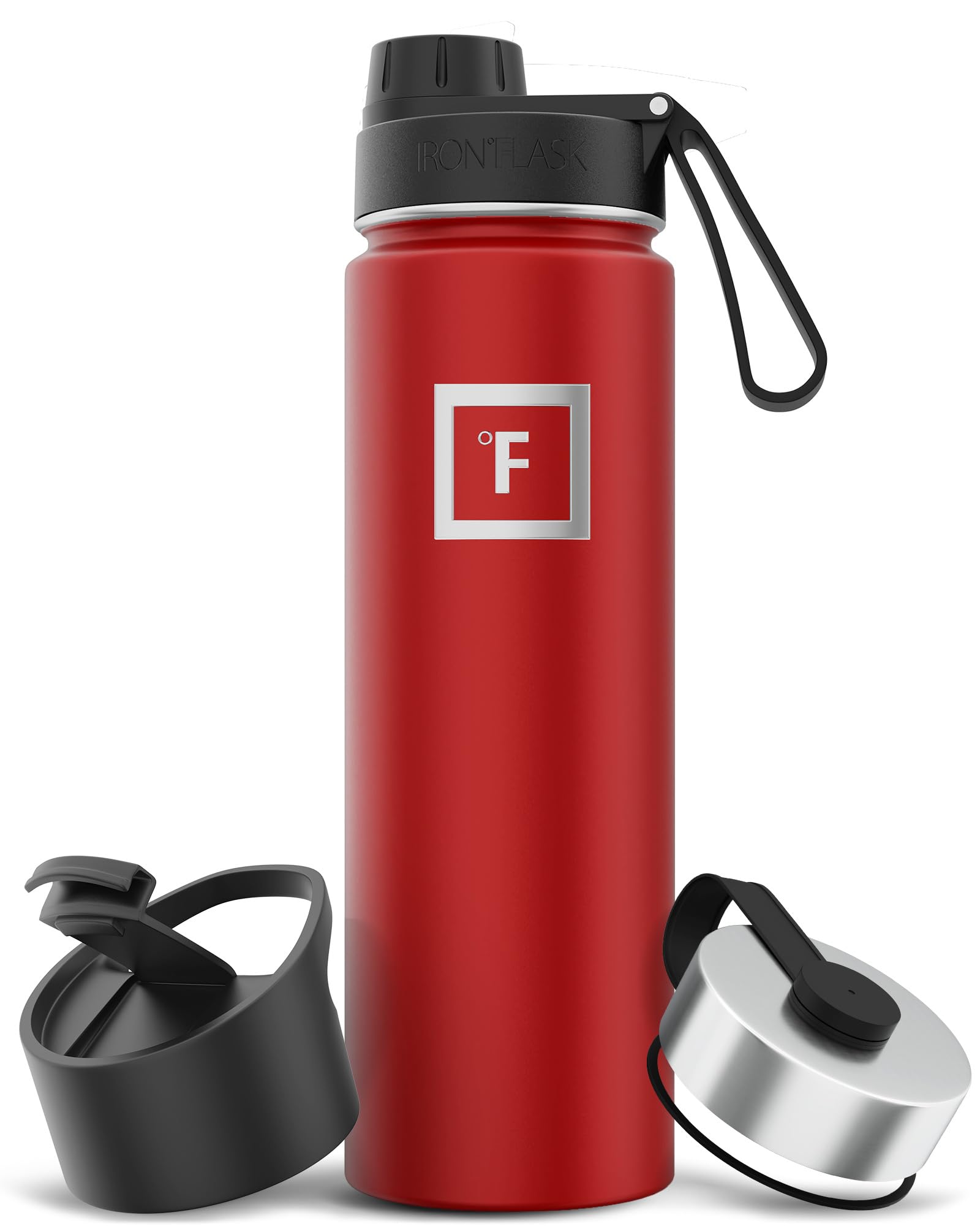 Botella De Agua Iron °flask Para Acampar Y Senderismo, 650 Ml, Color Rojo Fuego - Venta Internacional.