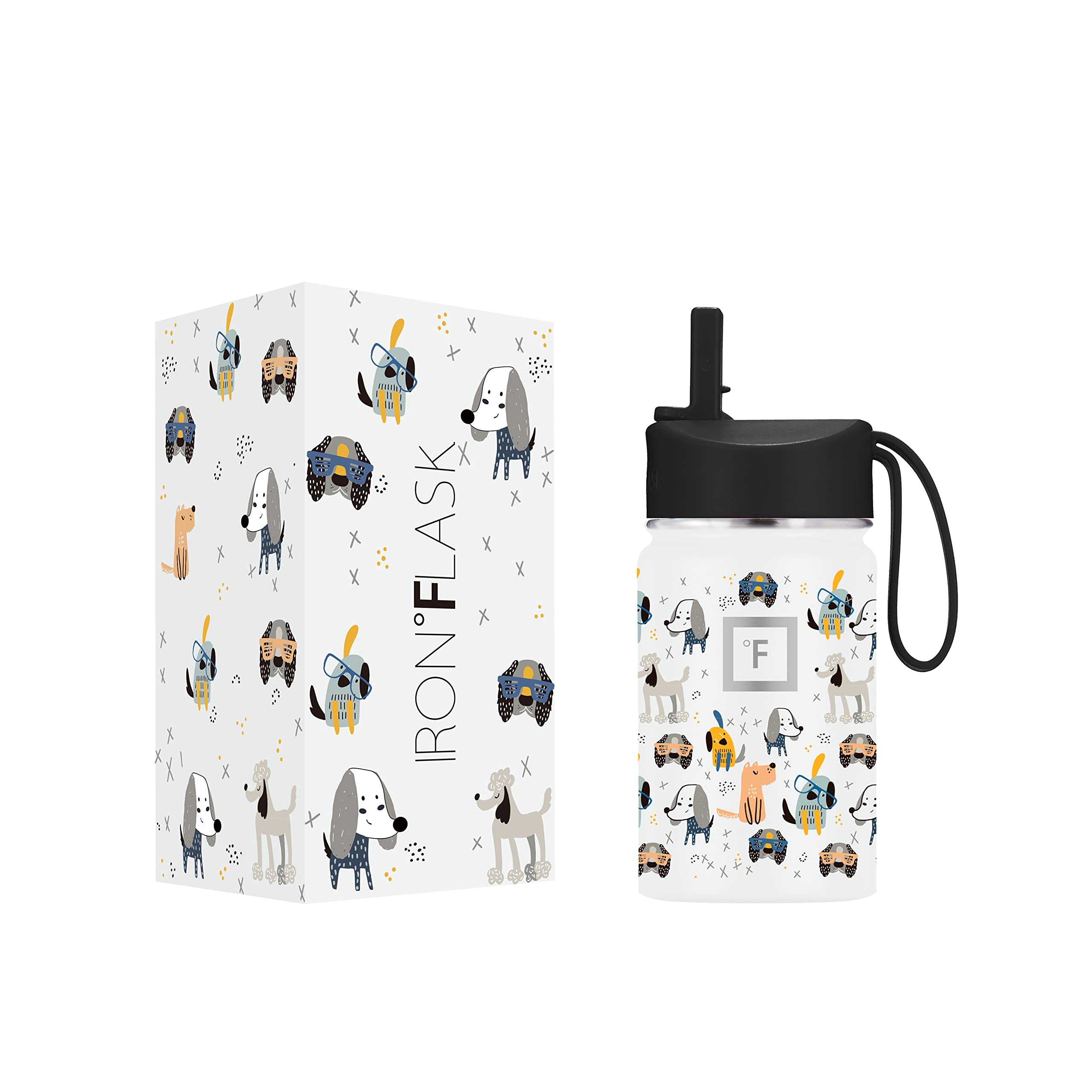 Botella De Agua Iron °flask Kids Puppy Land De 300 Ml Con Tapa De Pajita - Venta Internacional.