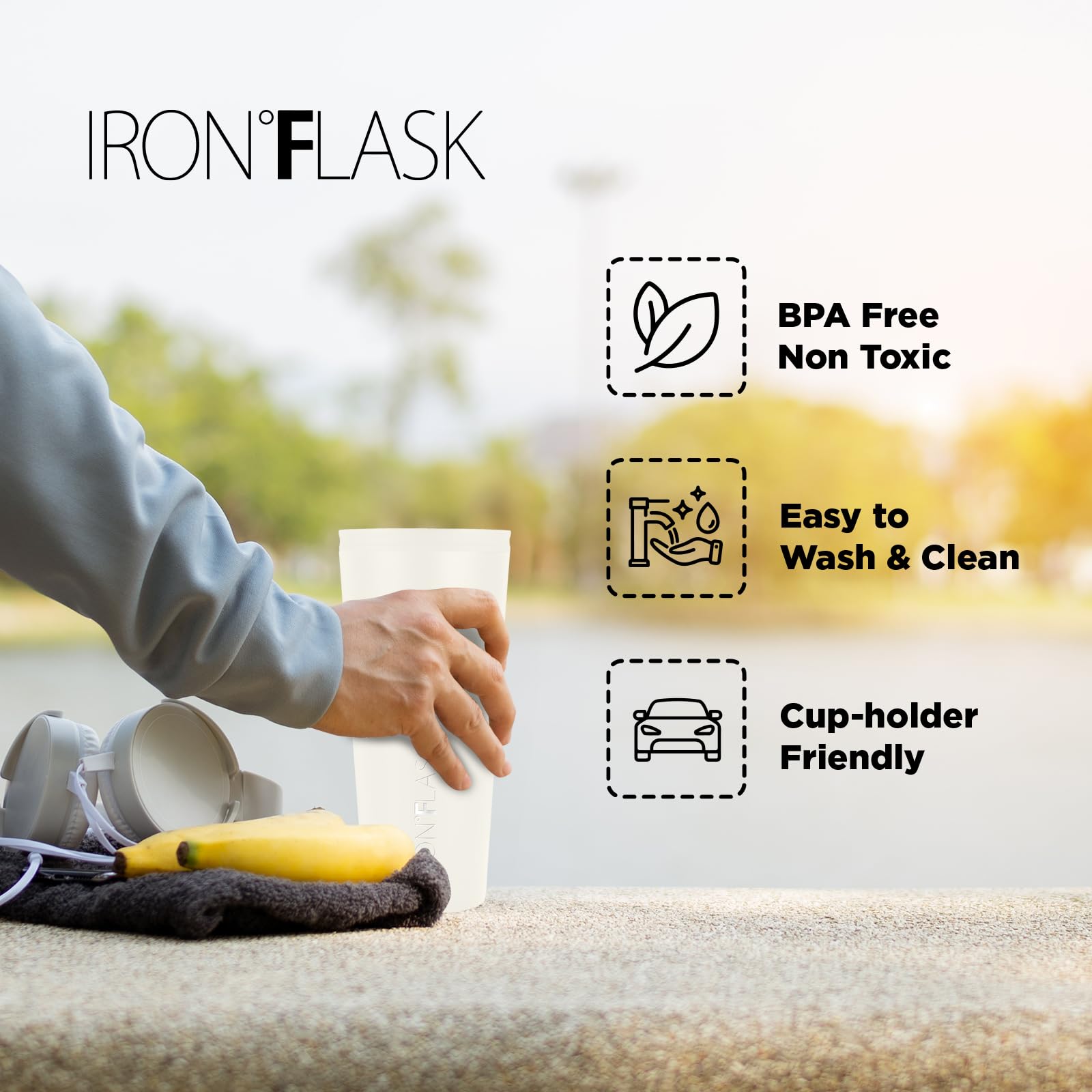 Foto 4 | Vaso Iron °flask Classic 2.0 De 950 Ml Con 2 Tapas De Acero Inoxidable - Venta Internacional.