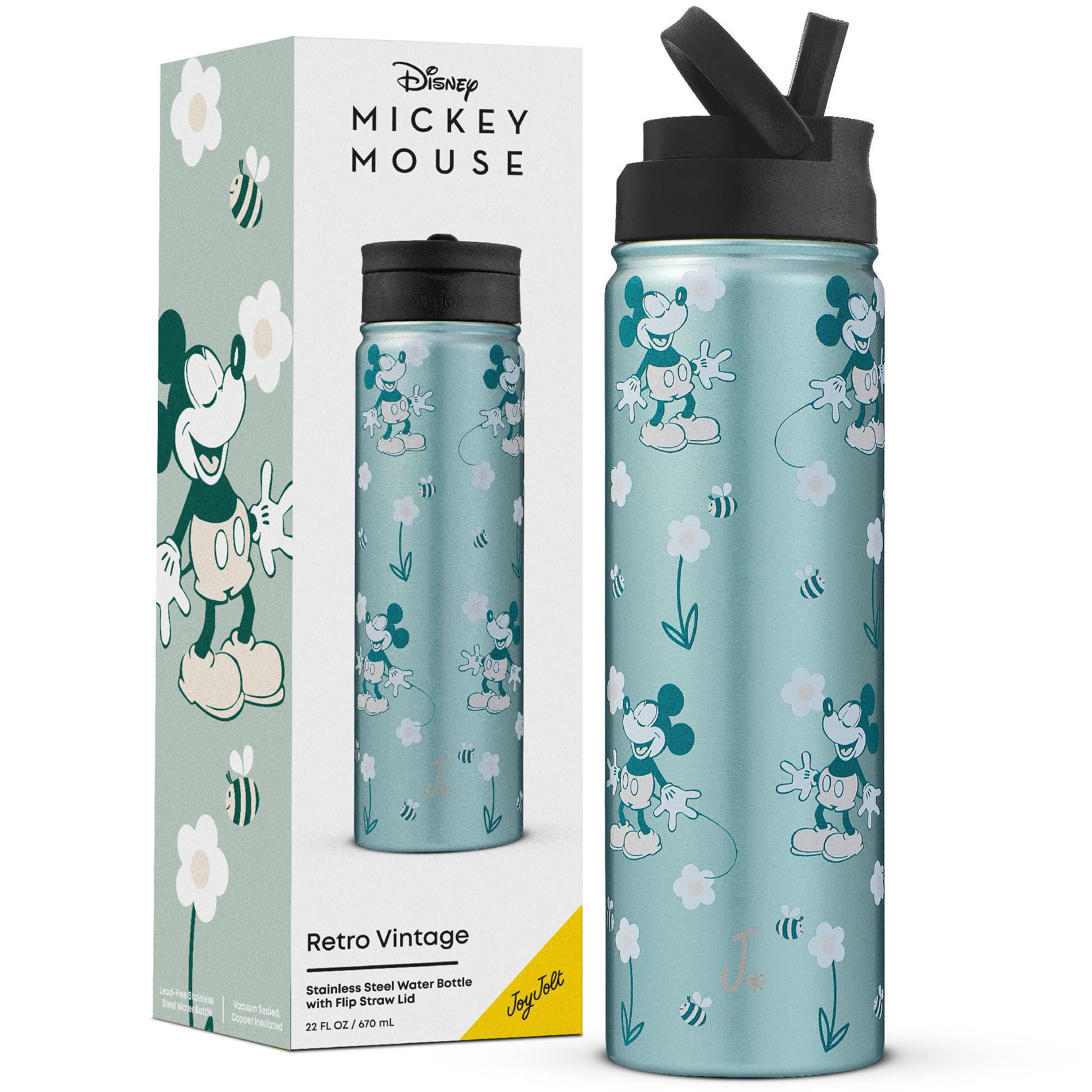 Botella De Agua Joyjolt Disney Retro Vintage De Acero Inoxidable 650 Ml - Venta Internacional. $940