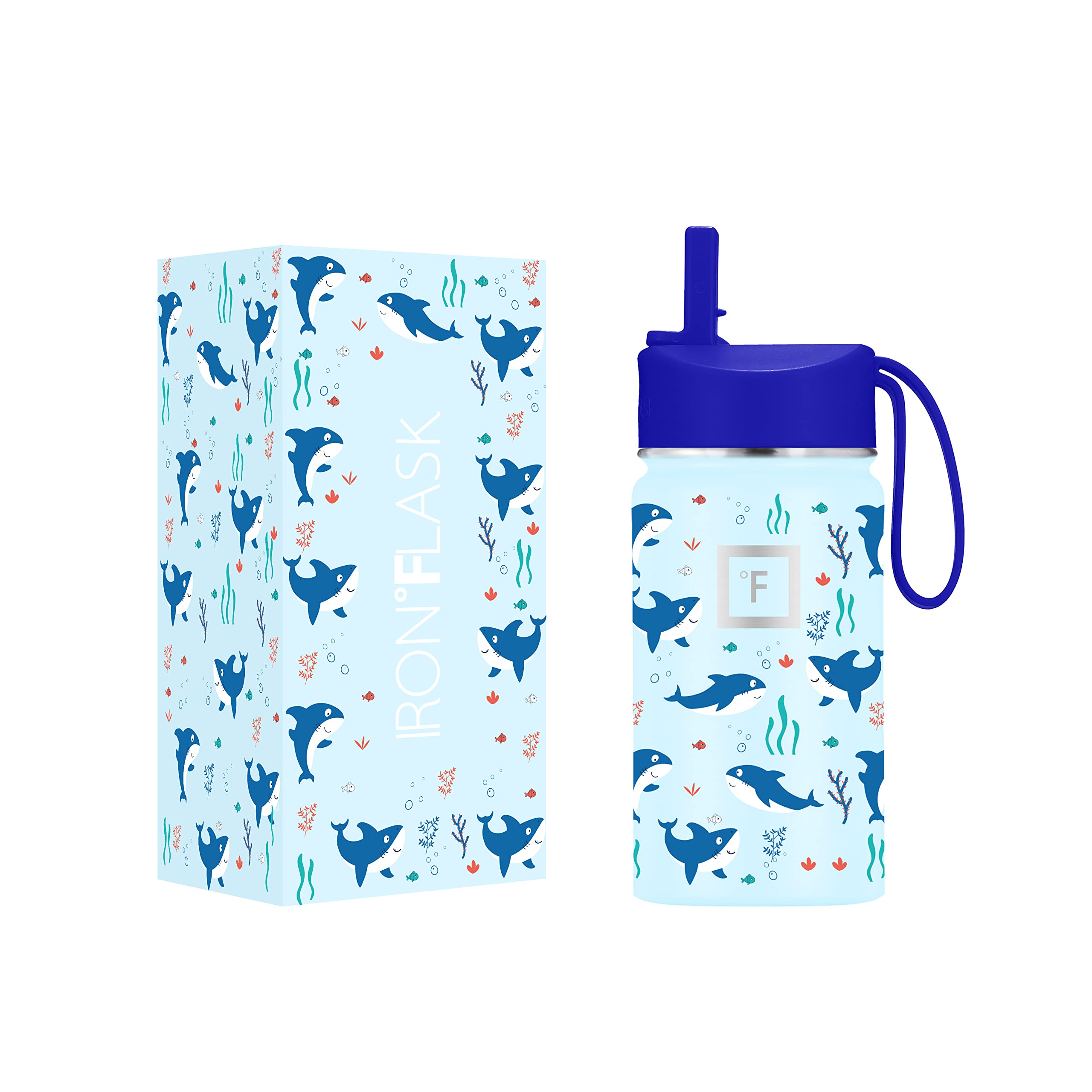 Botella De Agua Iron °flask Kids Con Tapa De Pajita, 400 Ml, Iron Shark - Venta Internacional.
