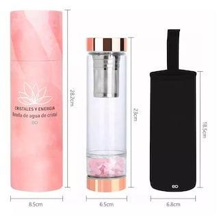Foto 2 | Language Botella Agua Con Cristal Energético Vaso De Cuarzo Botella Rose Gold Eo Safe Imports Esi-14244-1 Multicolor