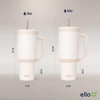 Foto 7 | Vaso Ello Oasis De 1,2 Litros Con Asa Y Pajita Retráctil, Color Crema - Venta Internacional.