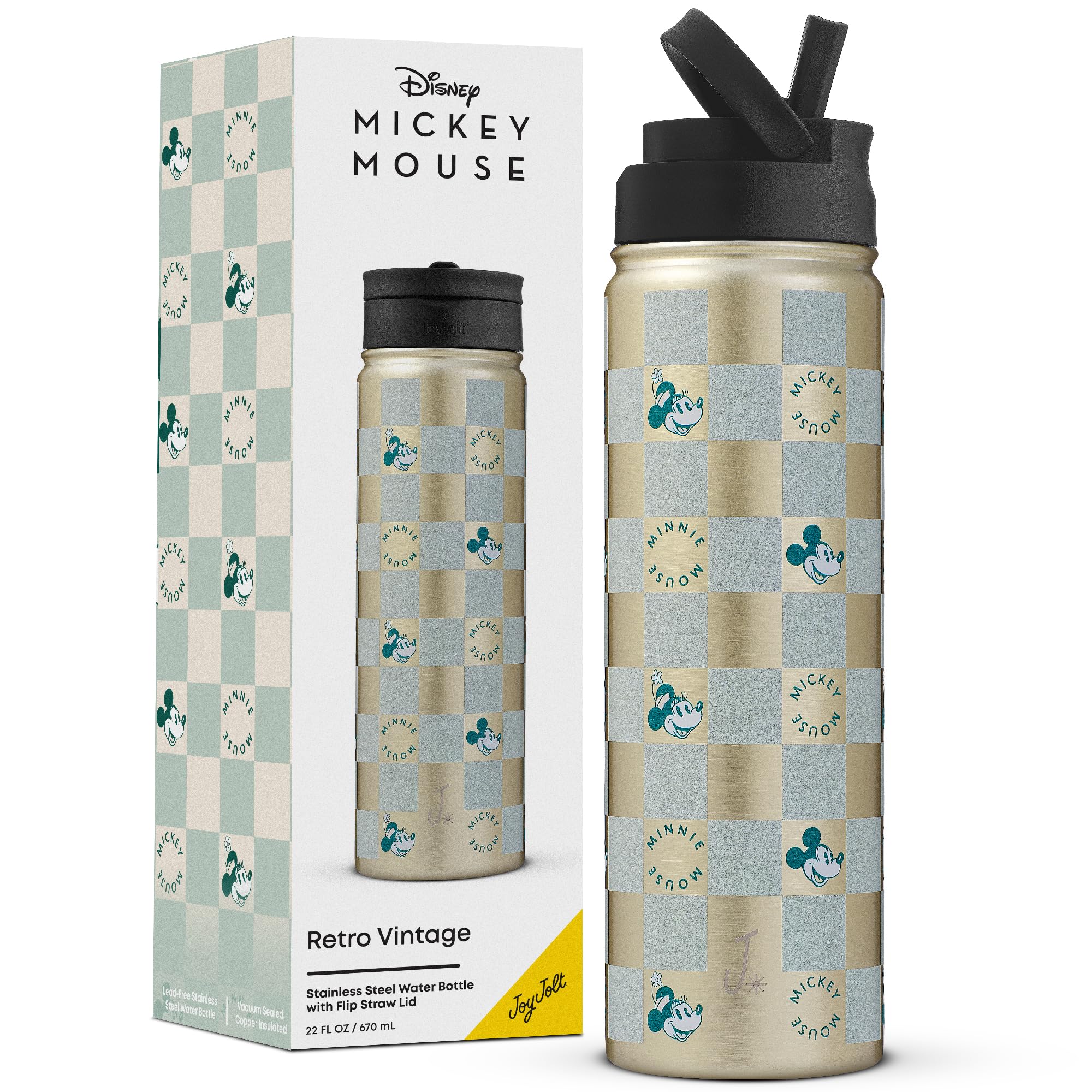 Botella De Agua Joyjolt Disney Retro Vintage 650 Ml De Acero Inoxidable - Venta Internacional.