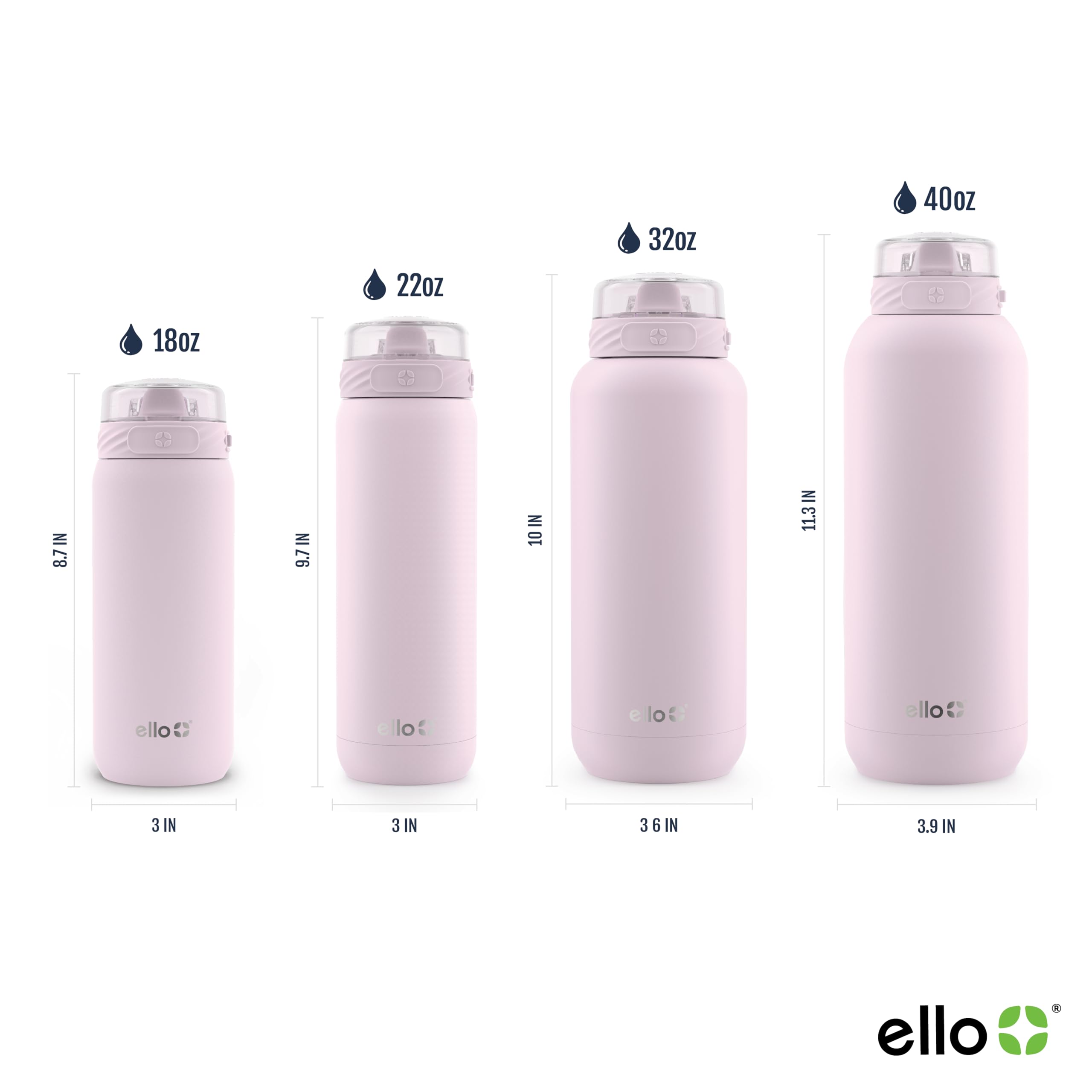 Foto 5 pulgar | Botella De Agua Ello Cooper 530 Ml De Acero Inoxidable, Cachemir, Color Rosa - Venta Internacional.